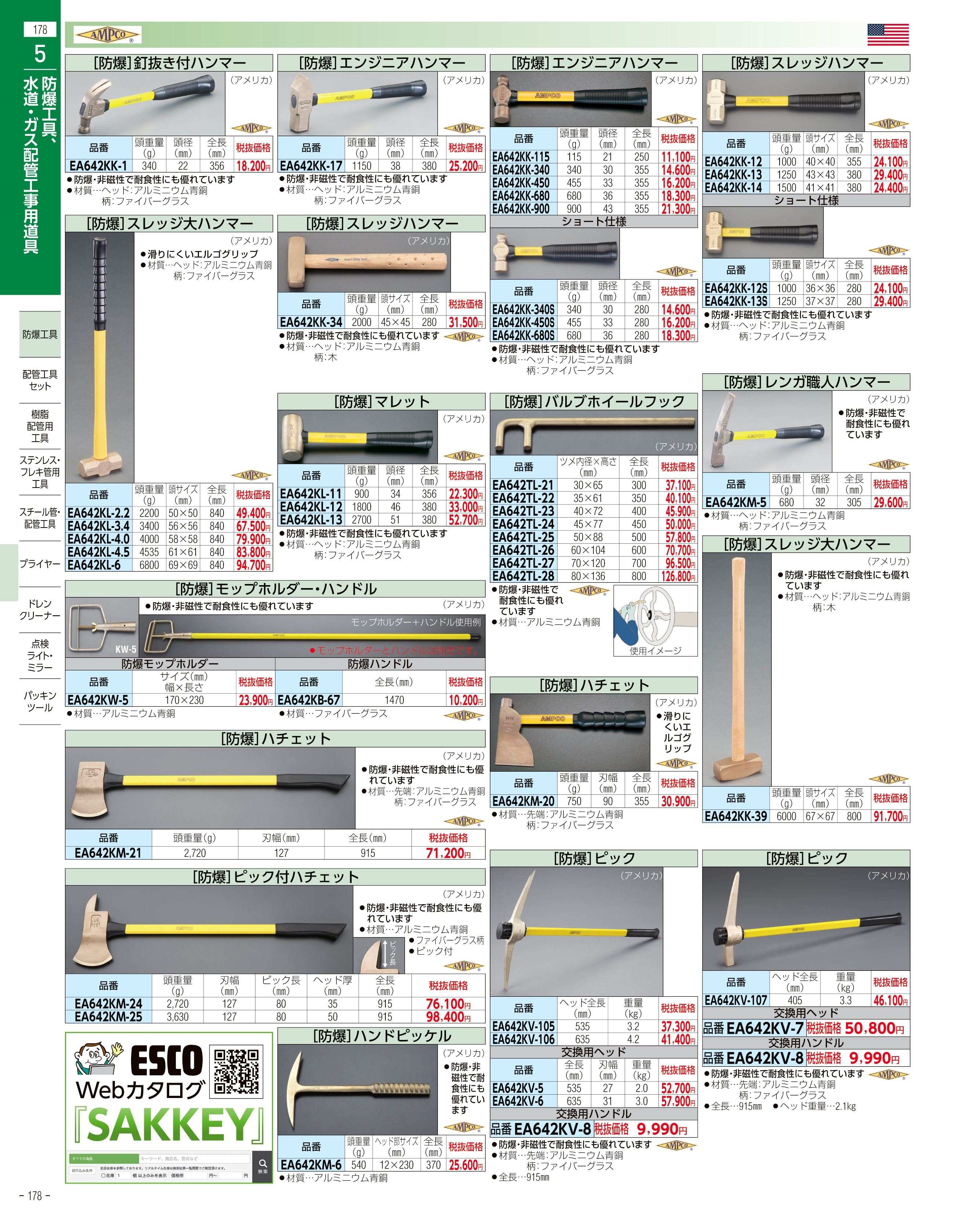 エスコ便利カタログ178ページ