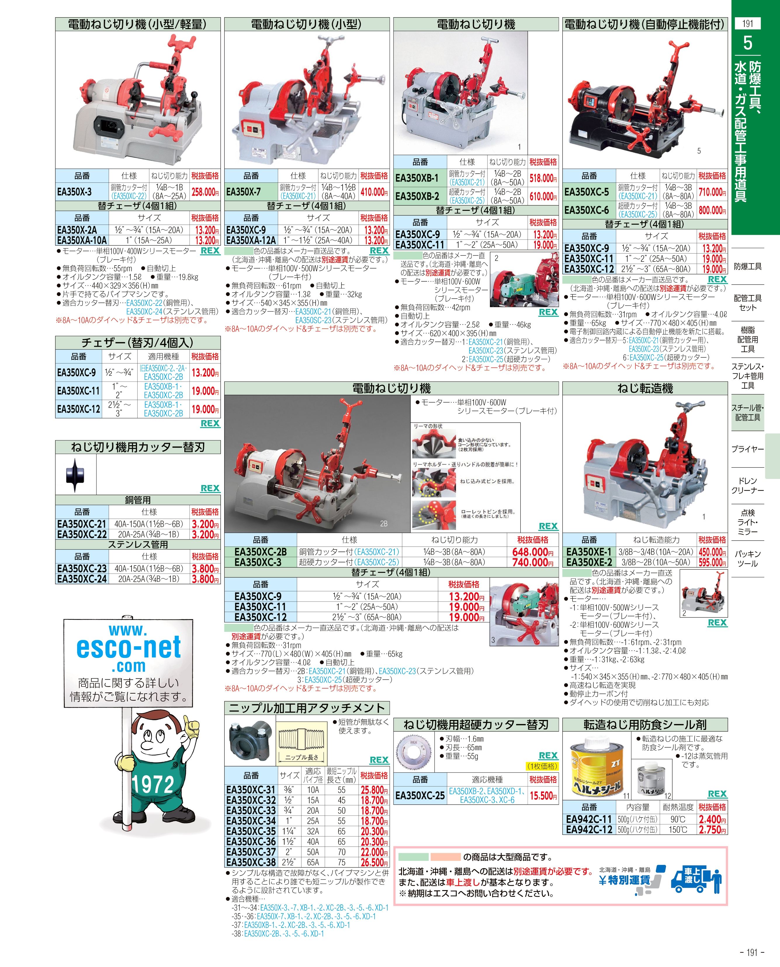 エスコ便利カタログ191ページ