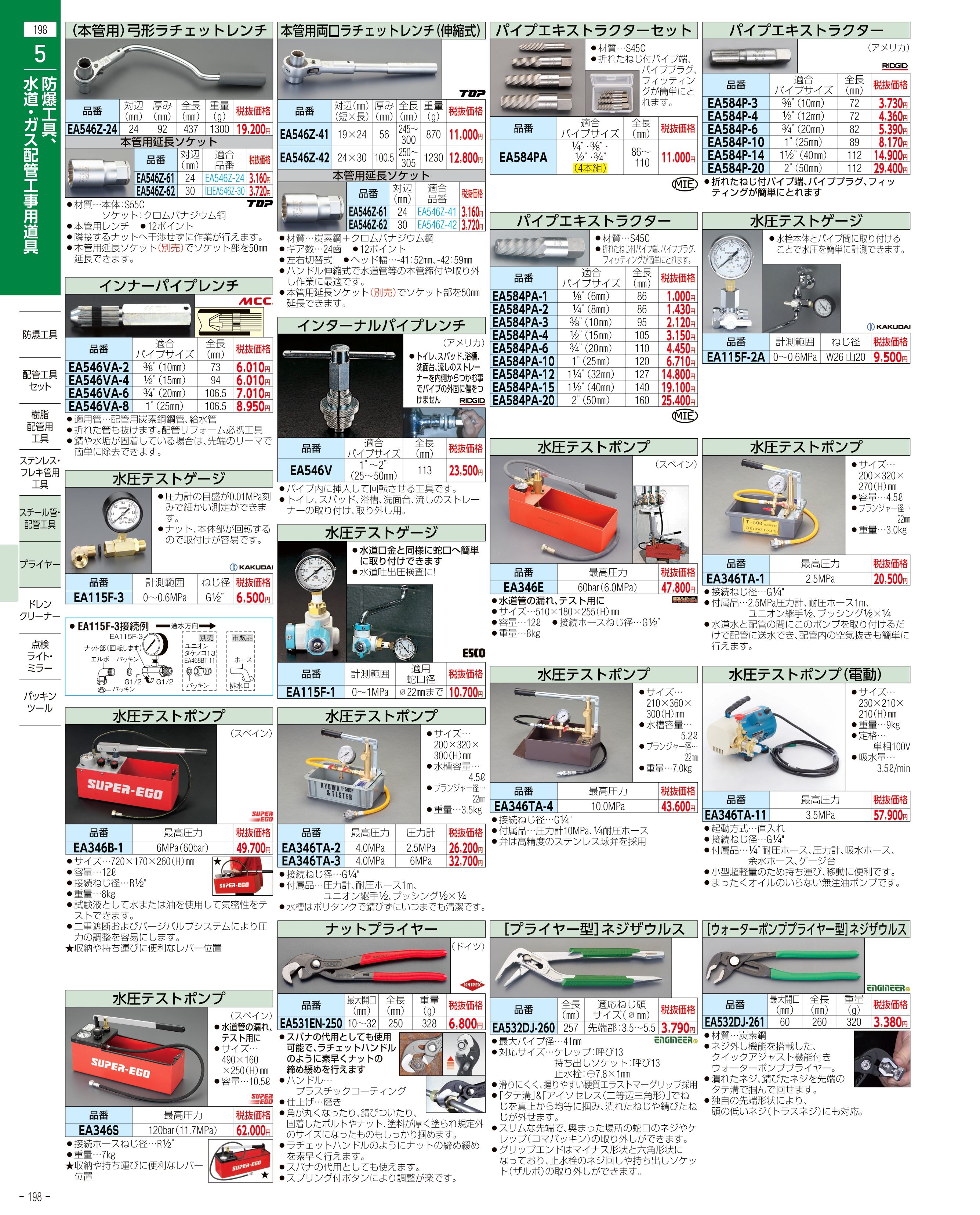 エスコ便利カタログ198ページ