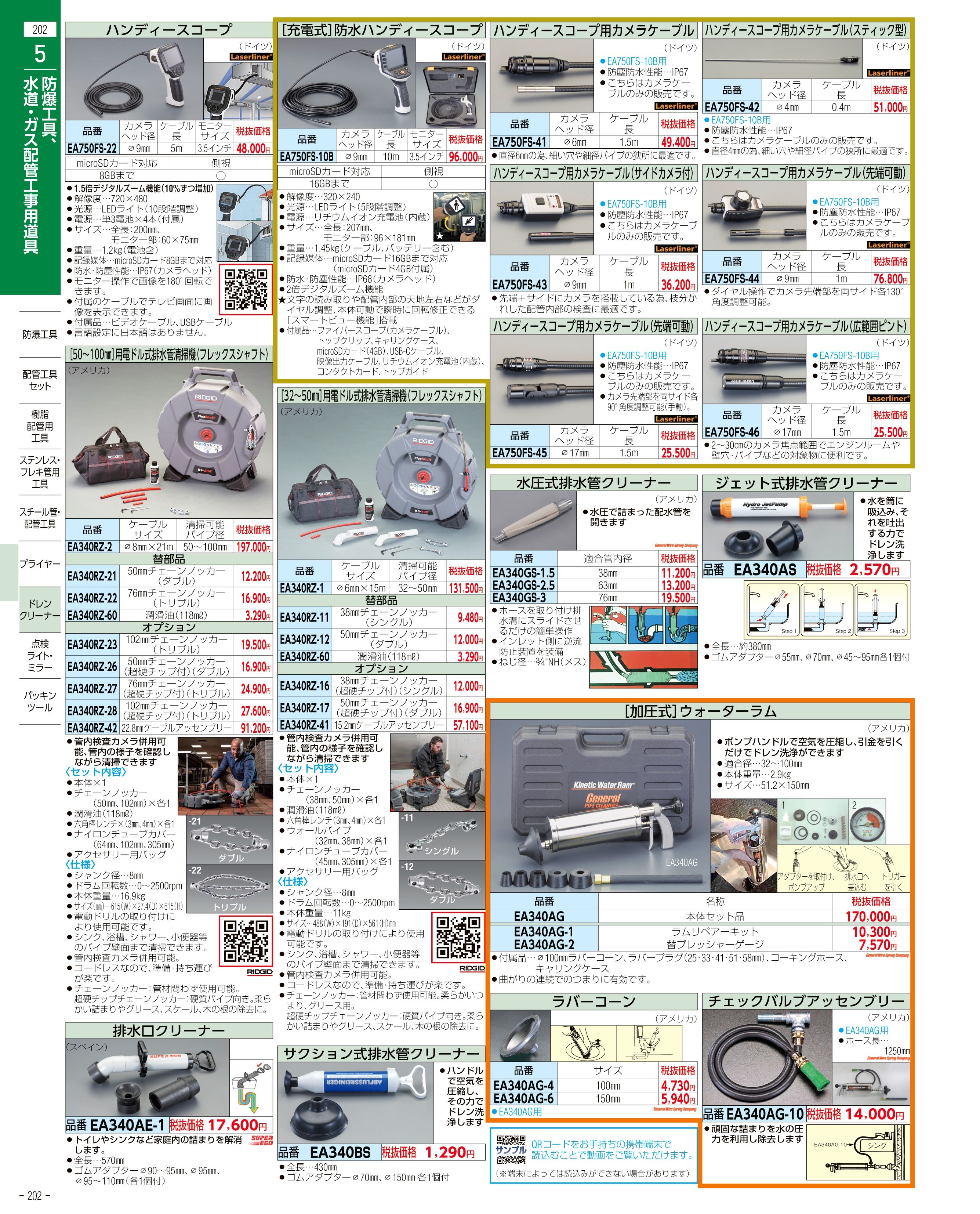 エスコ便利カタログ202ページ