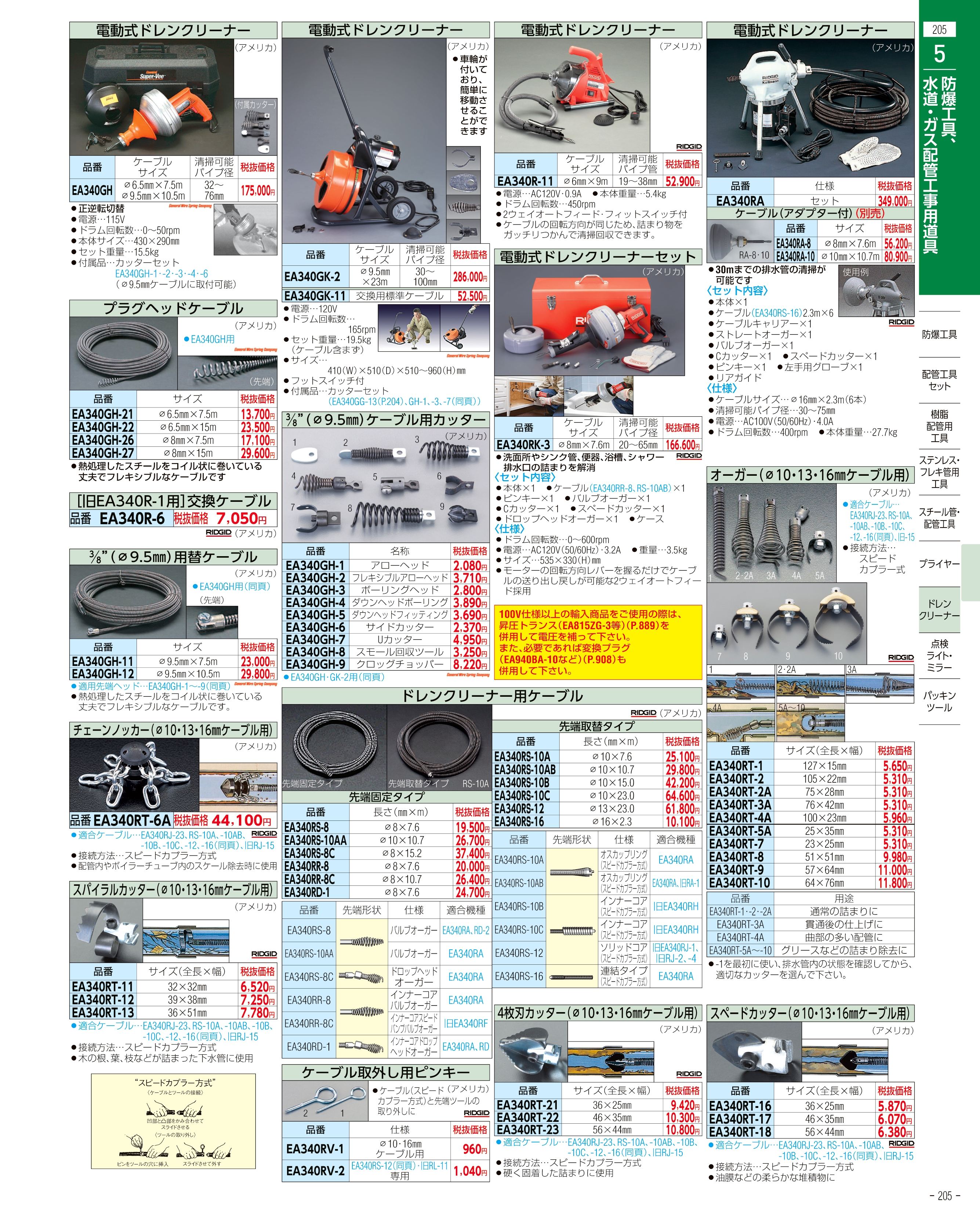 エスコ便利カタログ205ページ