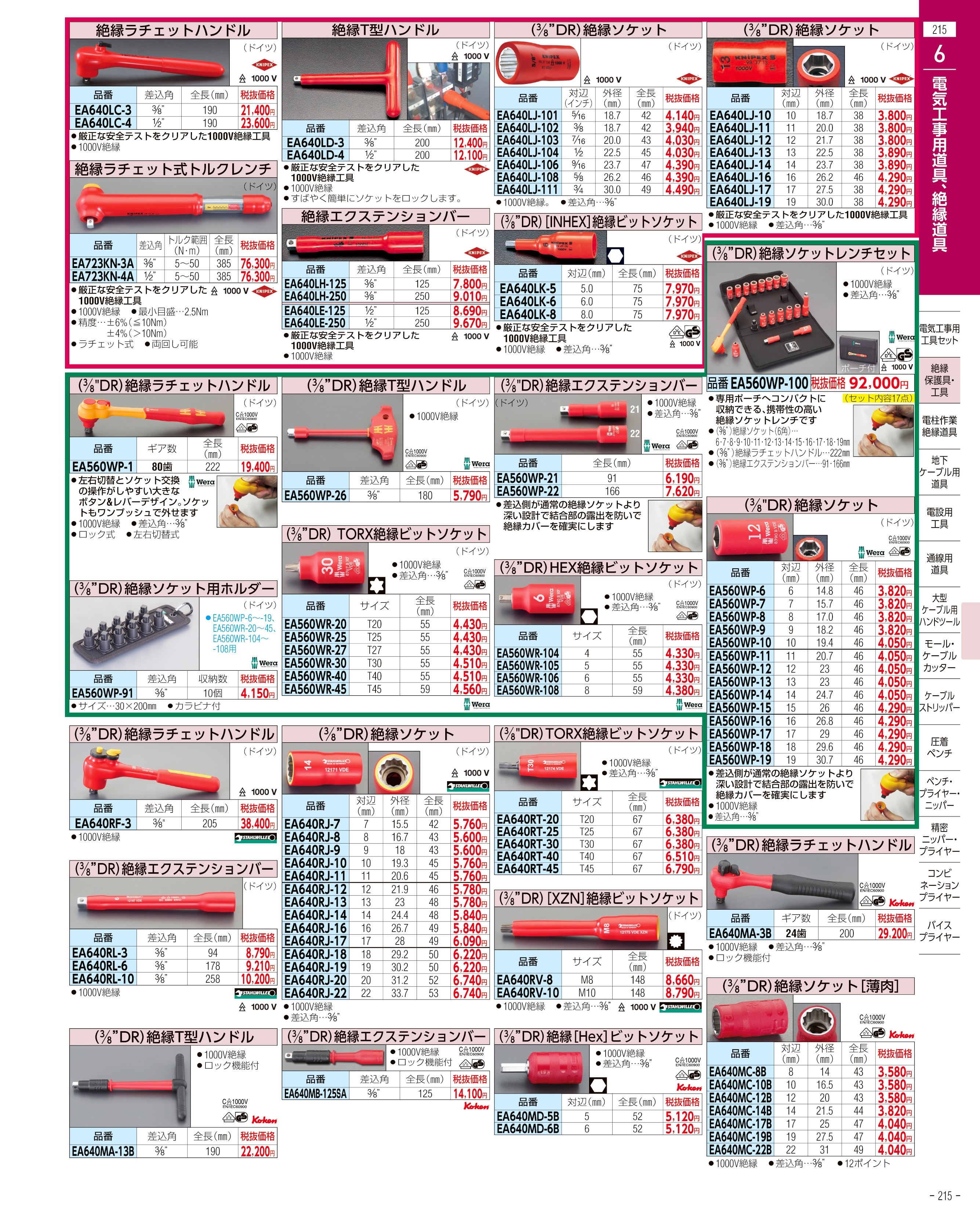 エスコ便利カタログ215ページ