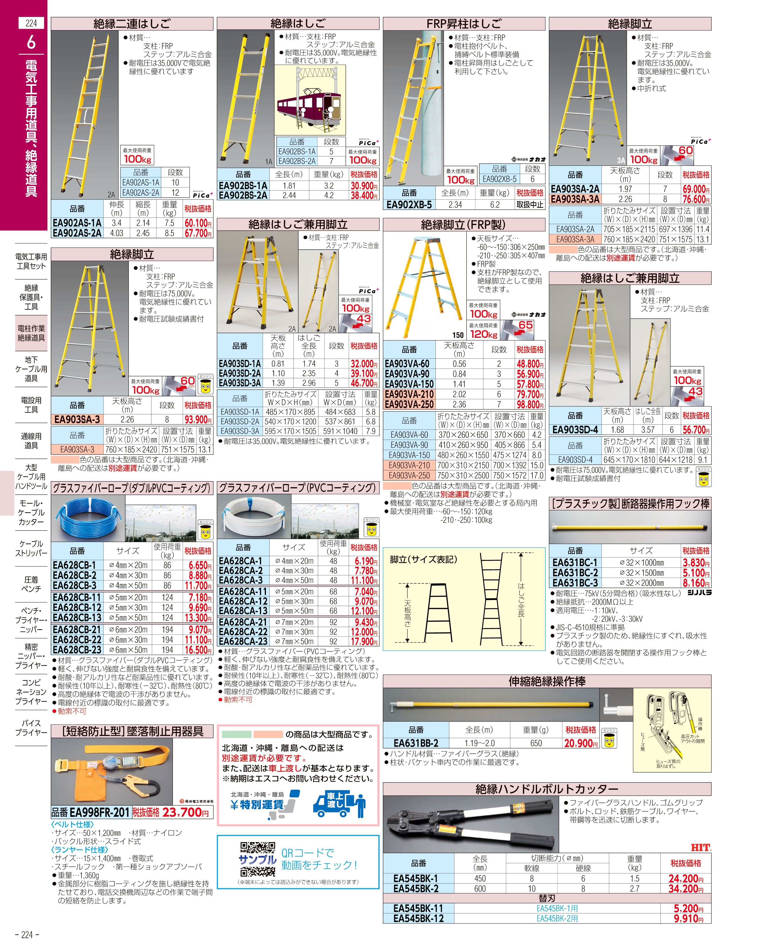 エスコ便利カタログ224ページ