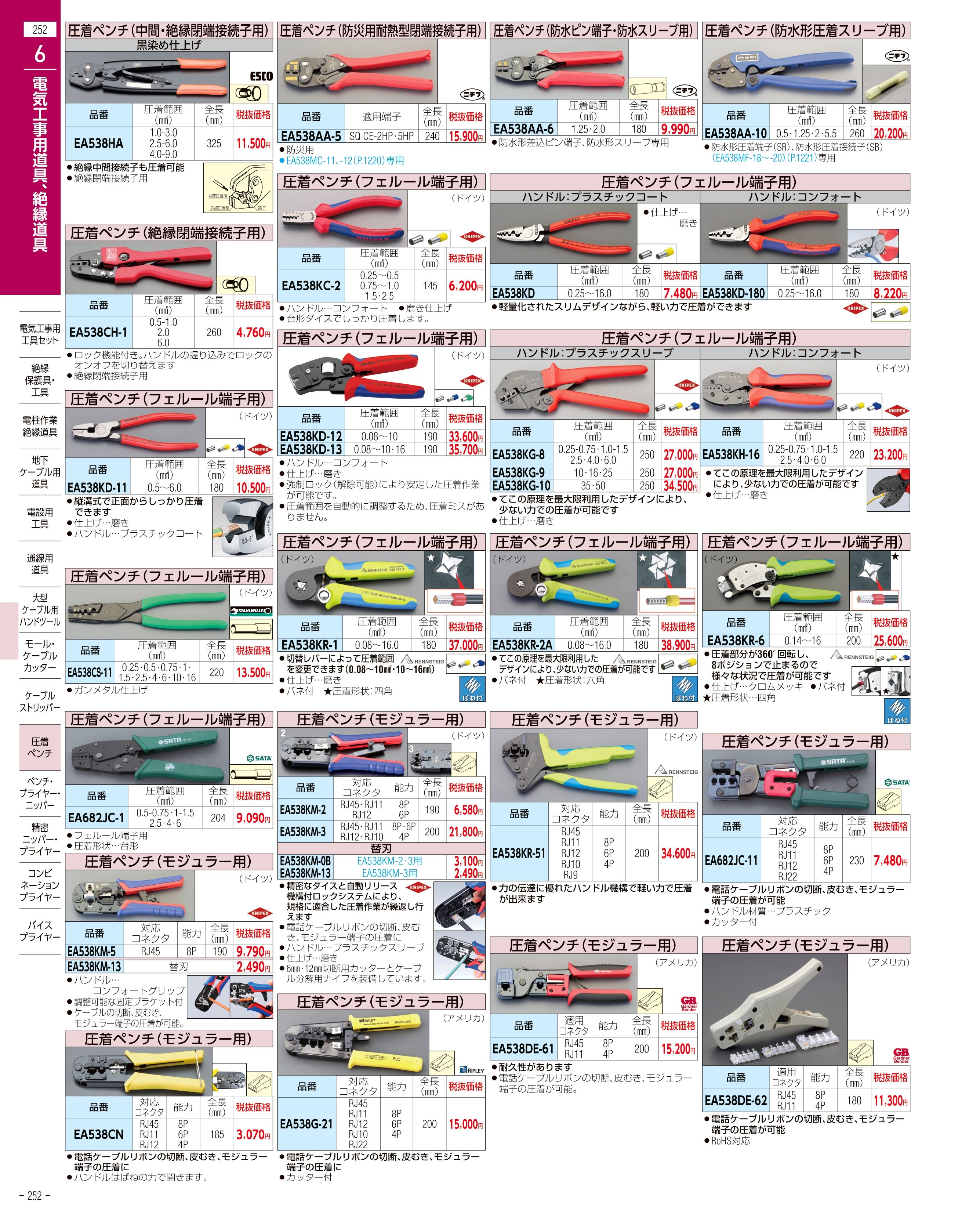 エスコ便利カタログ252ページ