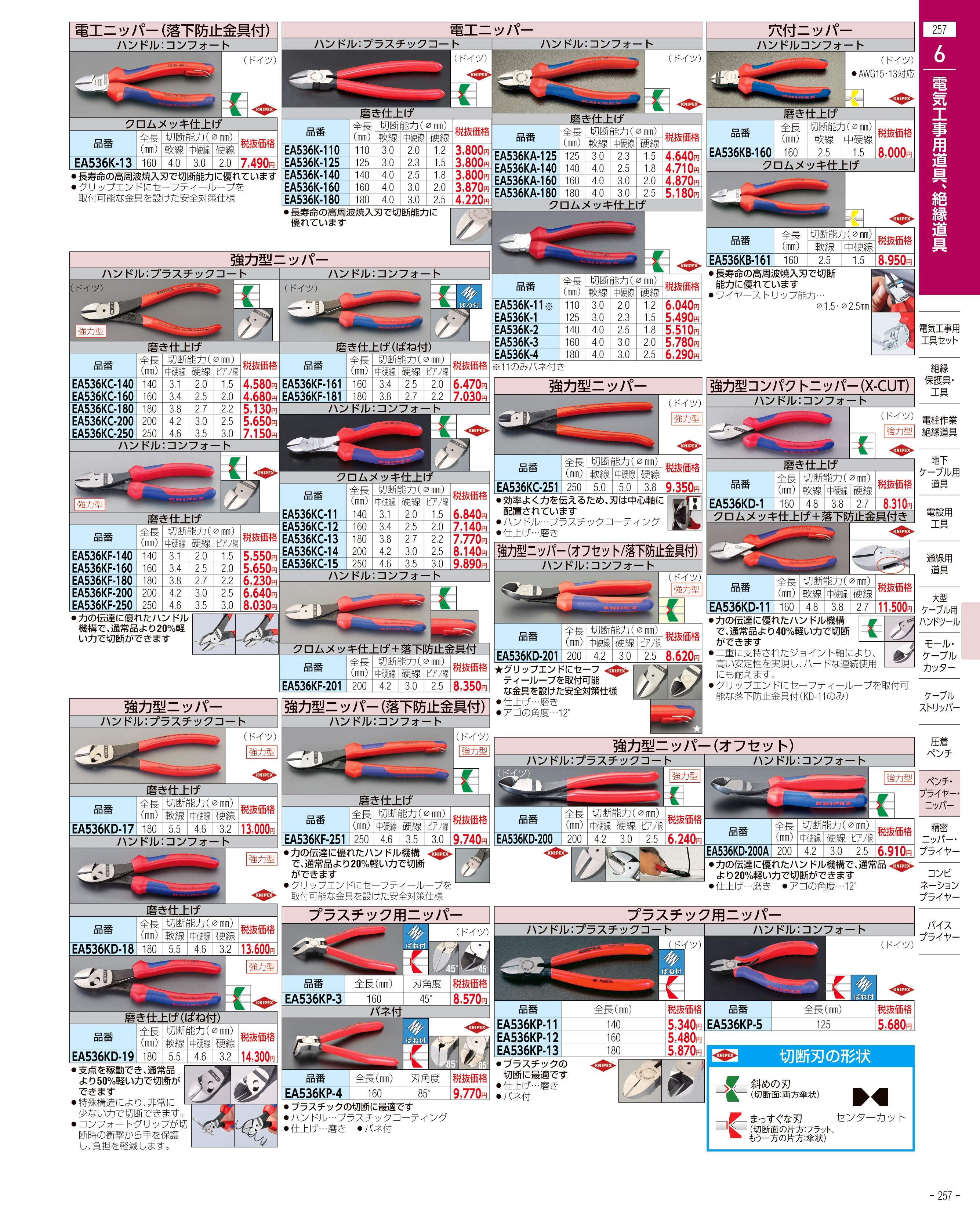 エスコ便利カタログ257ページ