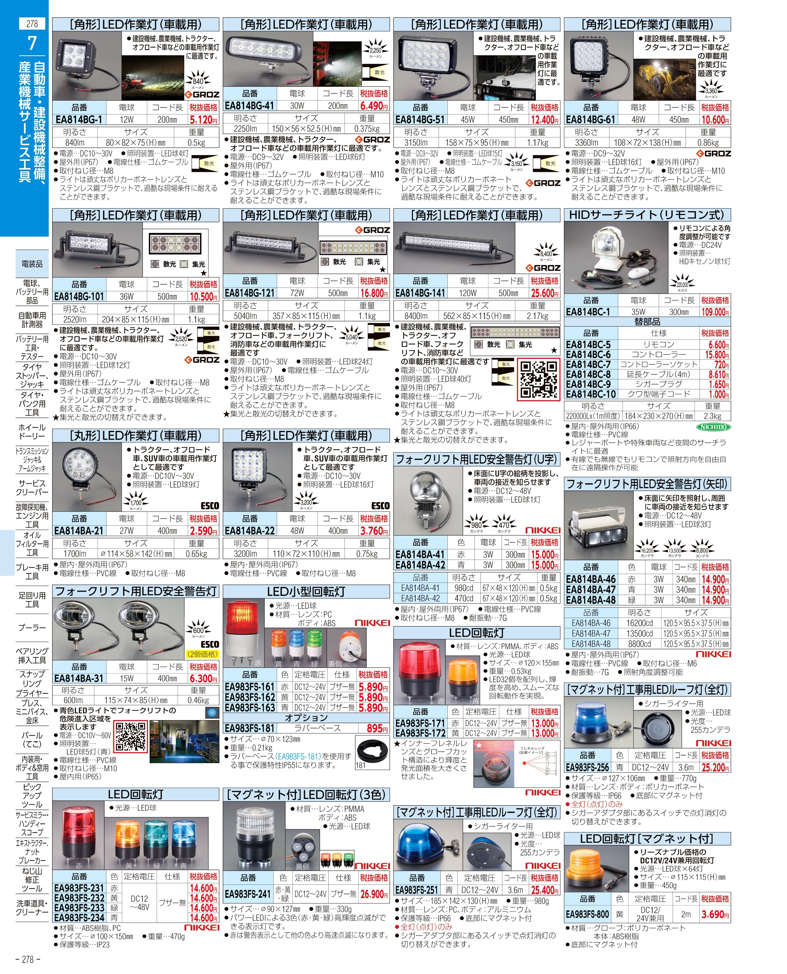 個人宅配送不可】ESCO(エスコ) AC100V/40W 作業灯/LED EA814AG-18 [ZES074441] 