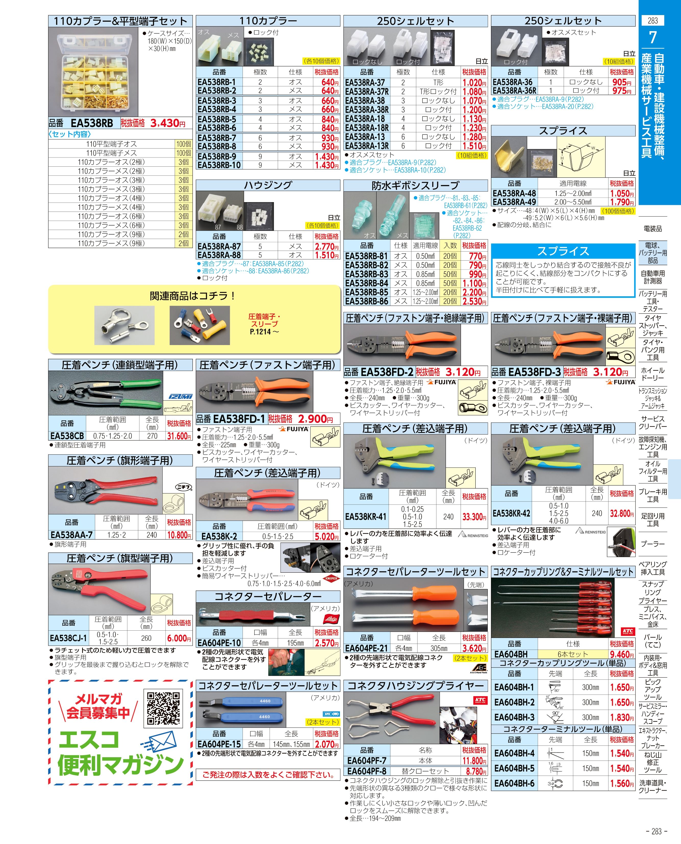 エスコ便利カタログ283ページ