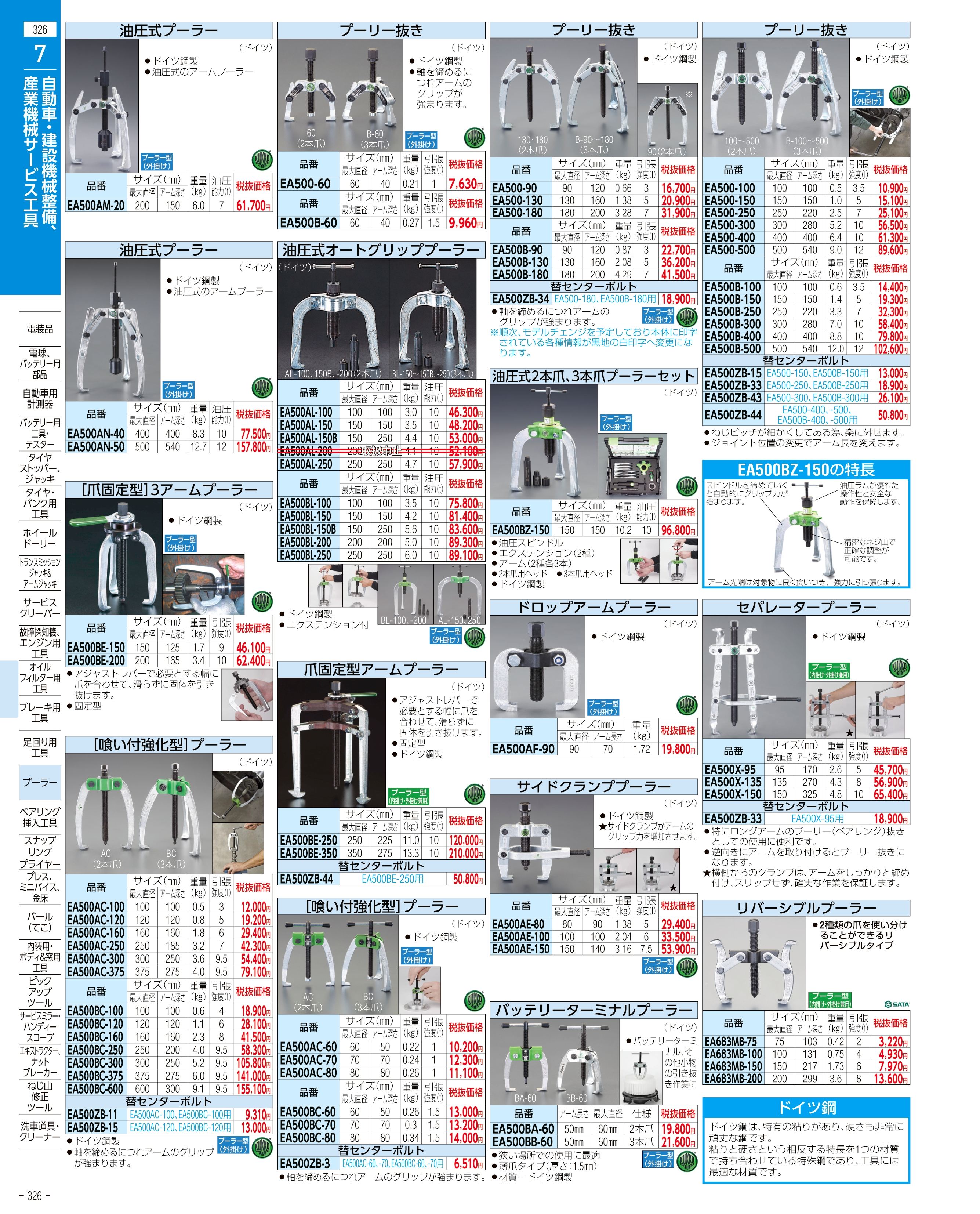 エスコ便利カタログ326ページ