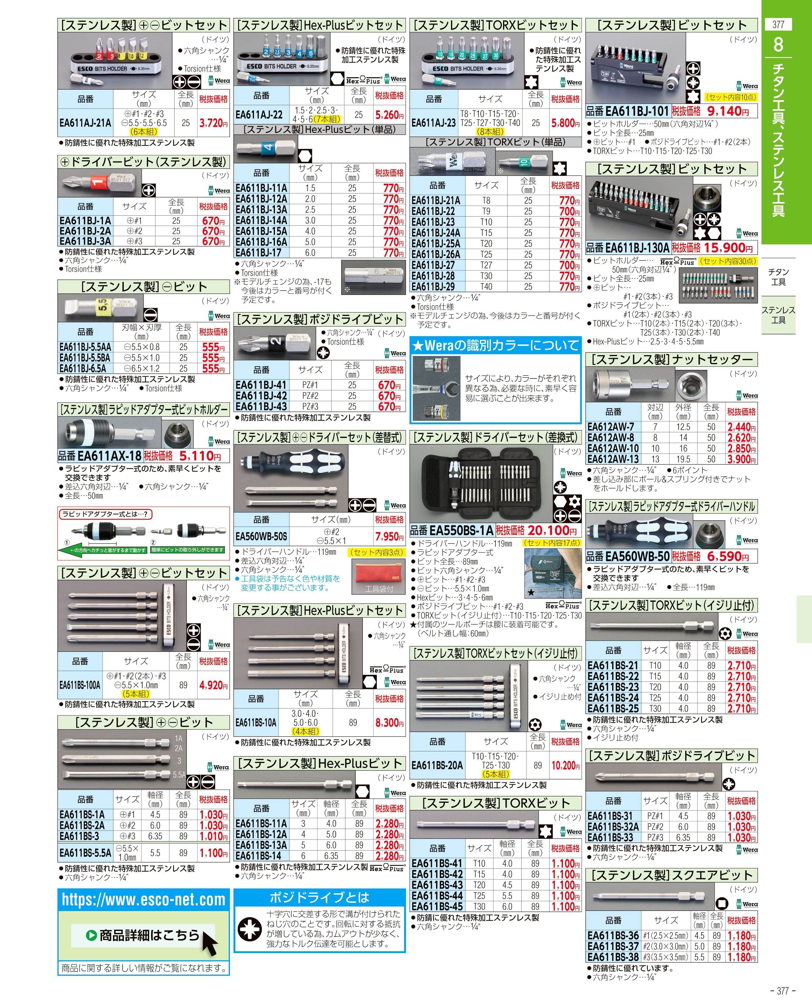 エスコ便利カタログ377ページ