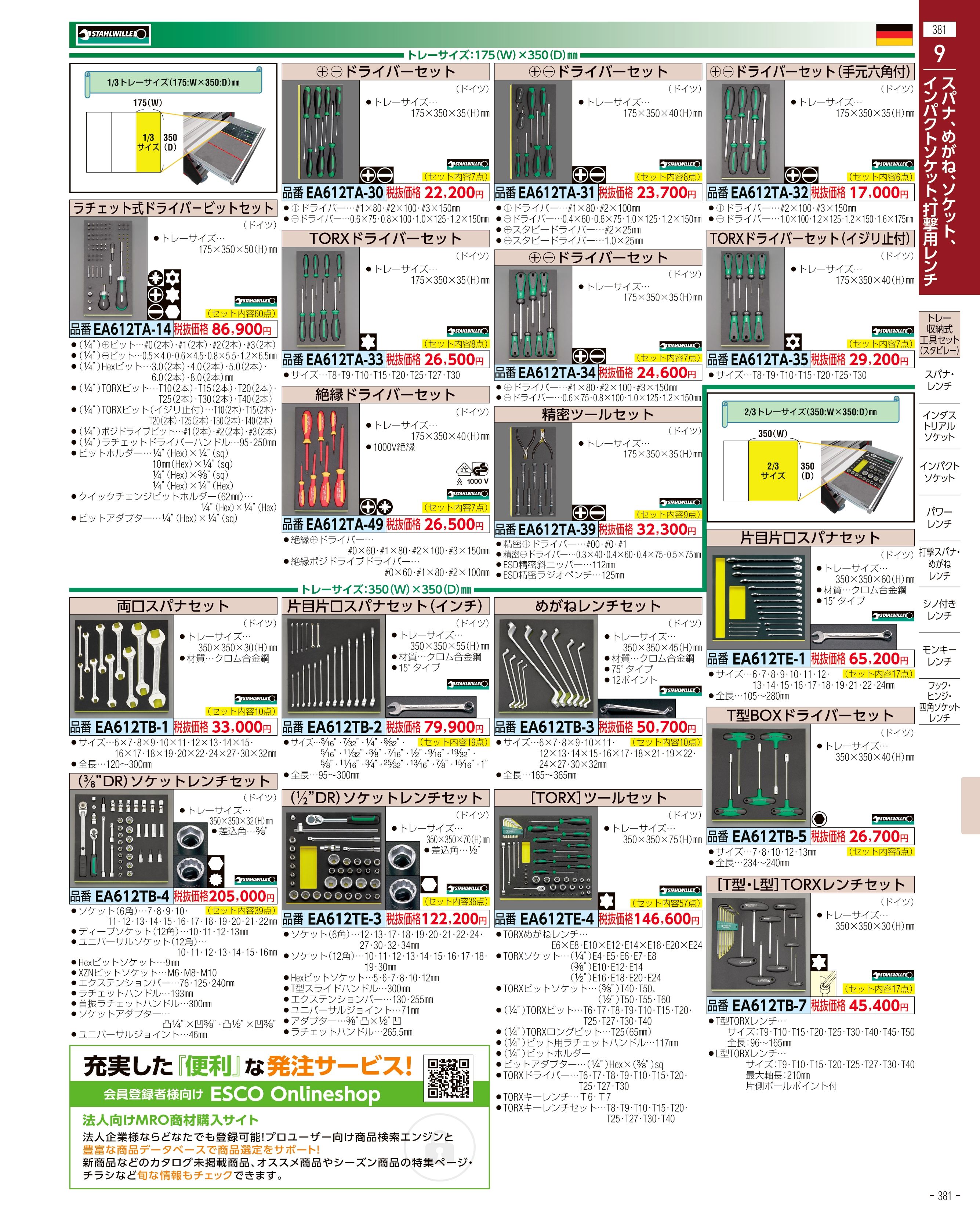 エスコ便利カタログ381ページ