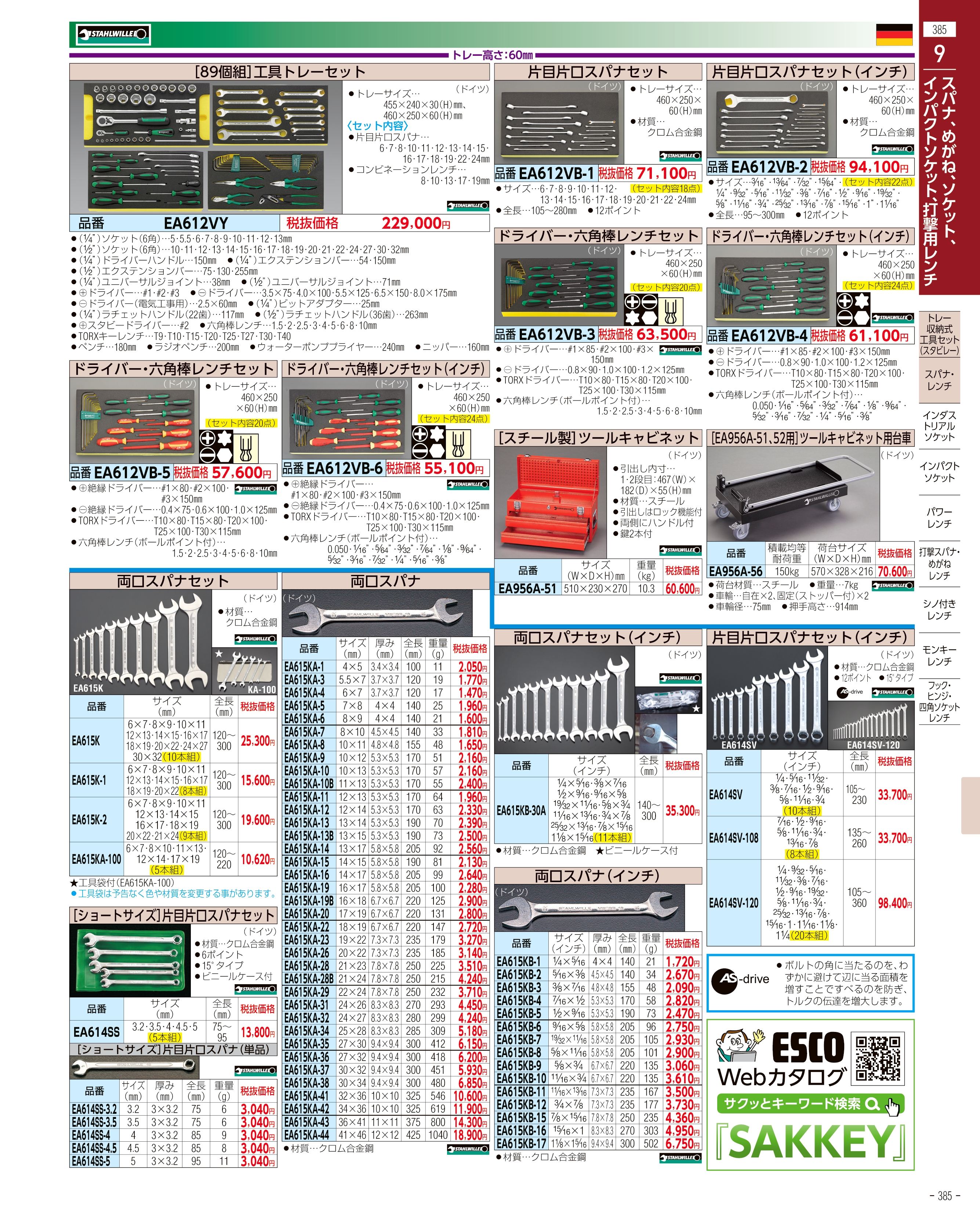 エスコ便利カタログ385ページ