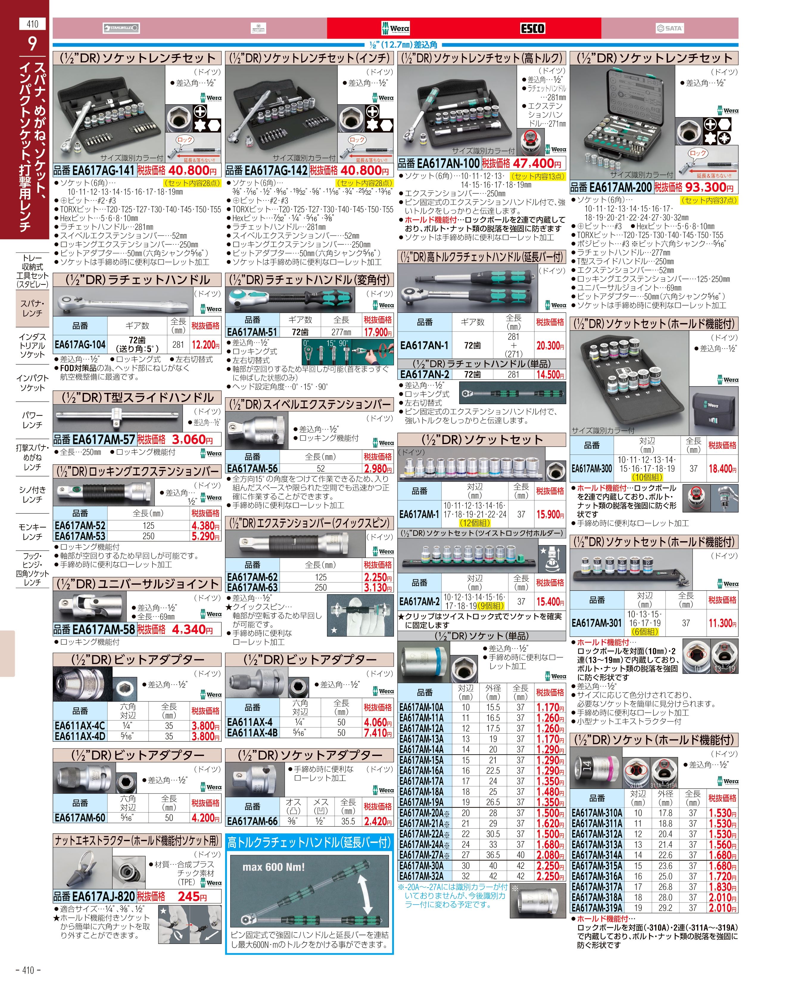 エスコ便利カタログ410ページ