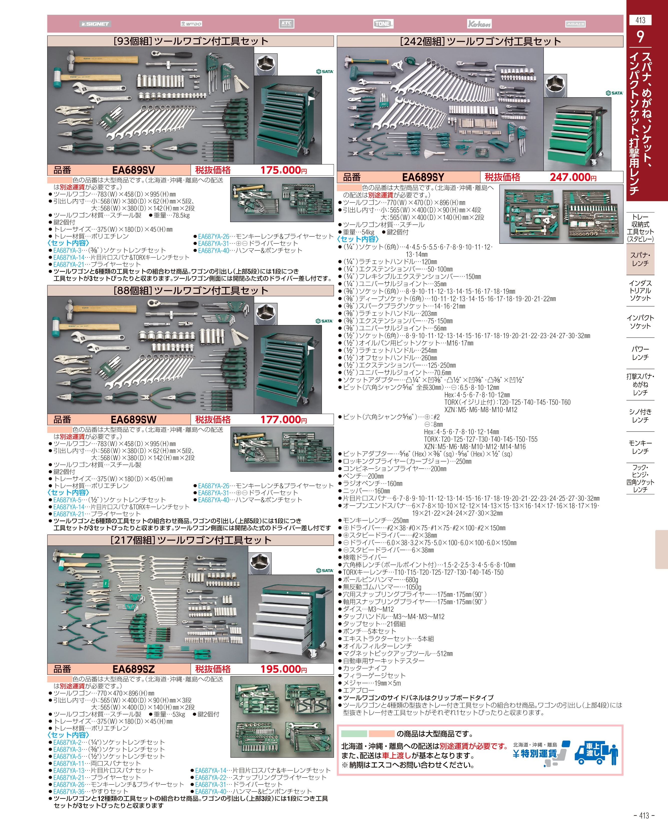 エスコ便利カタログ413ページ