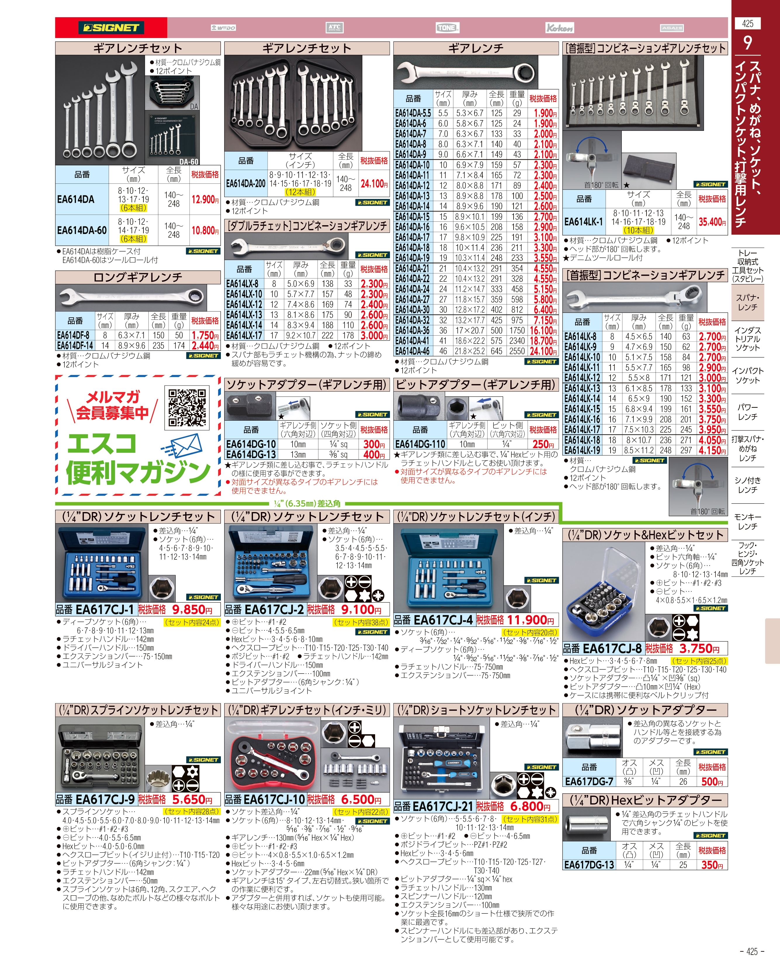 エスコ便利カタログ425ページ