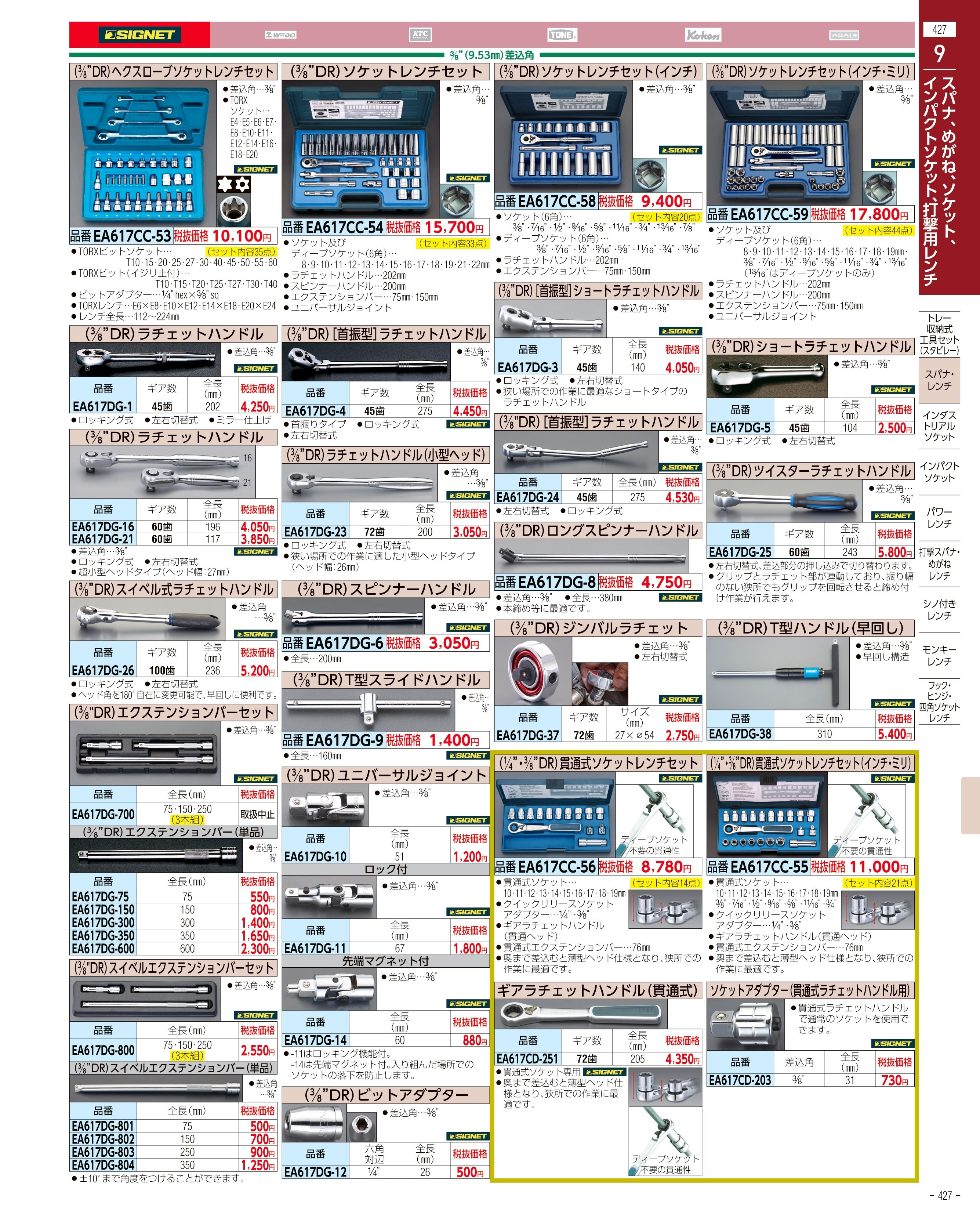 エスコ便利カタログ427ページ