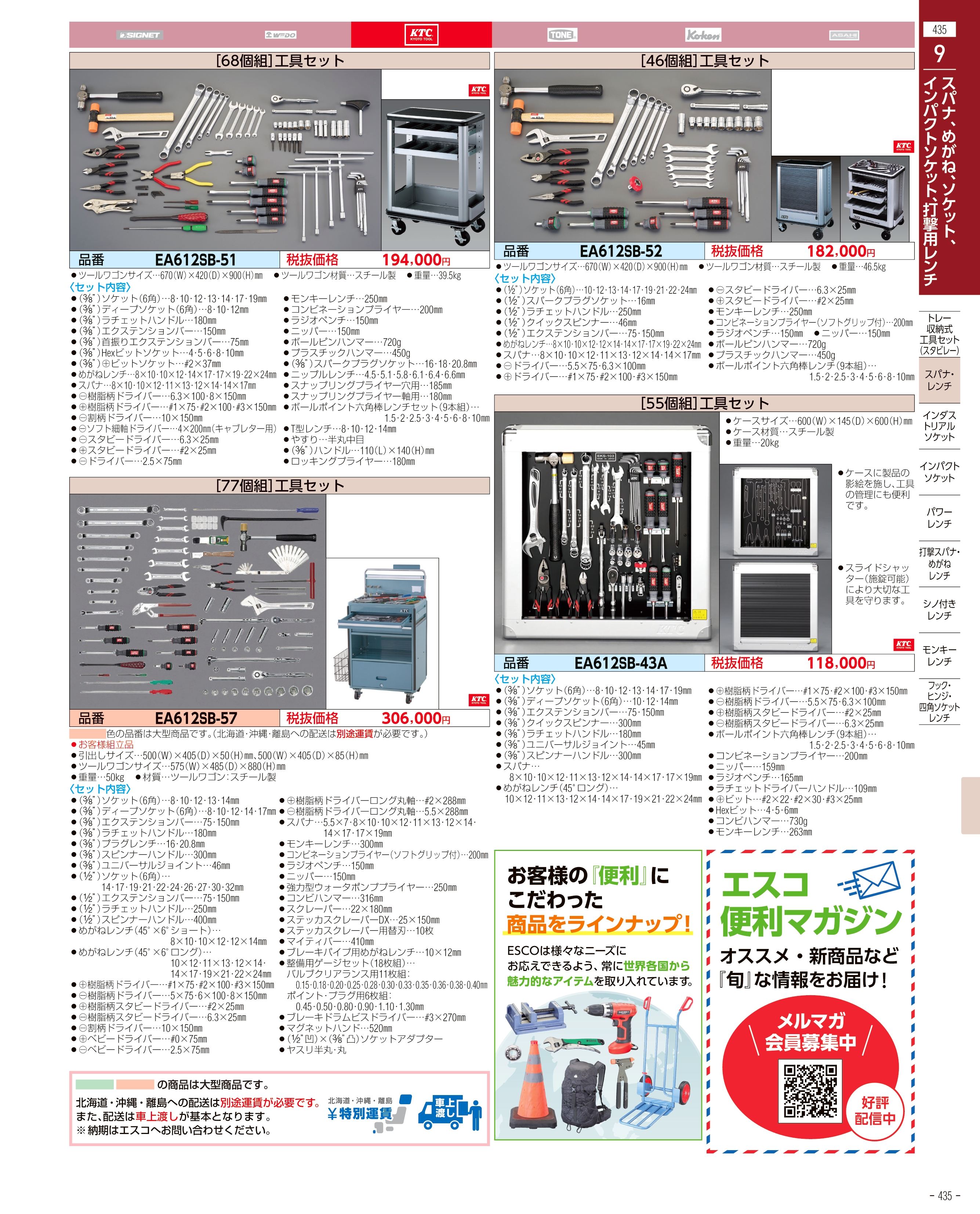 エスコ便利カタログ435ページ