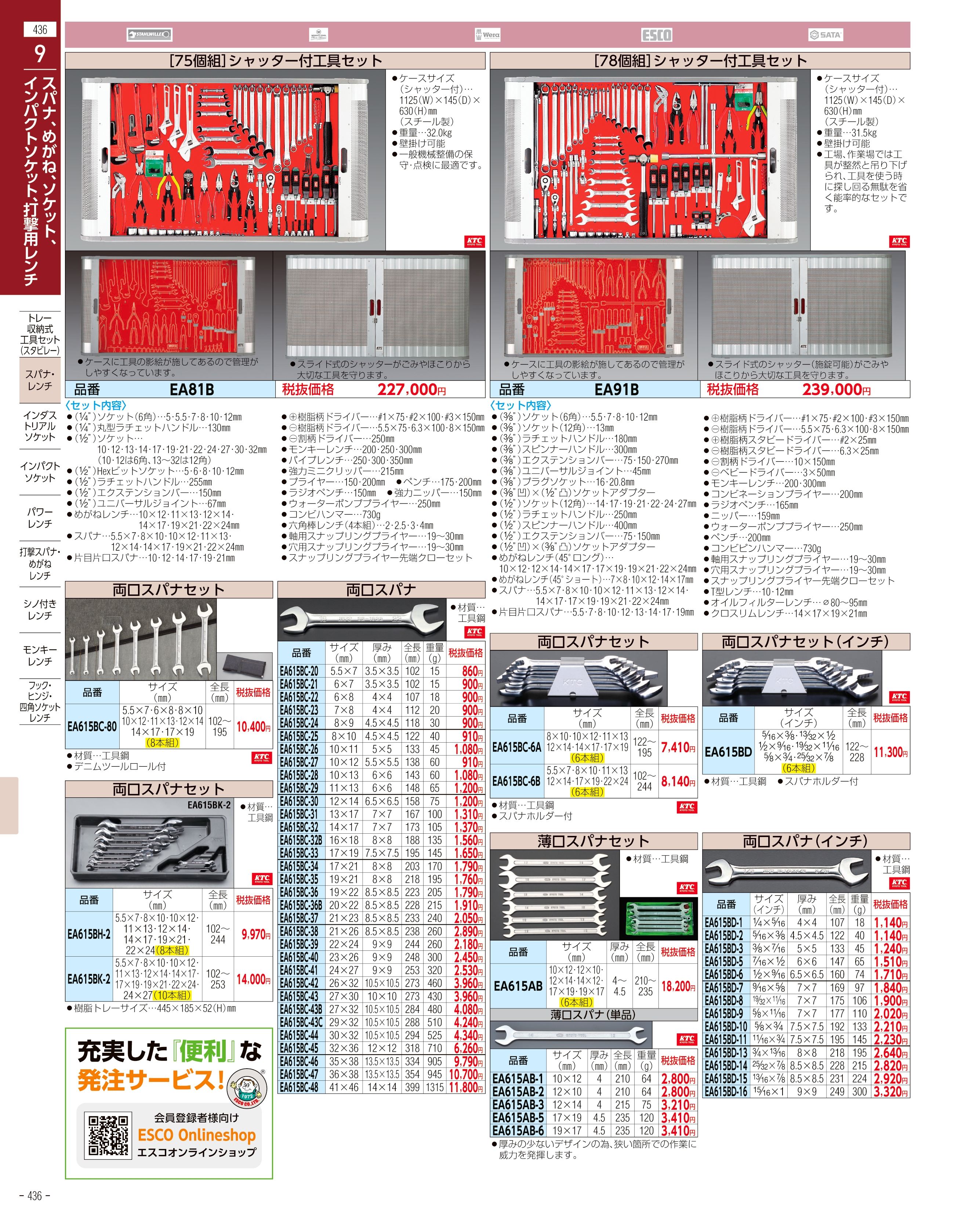 エスコ便利カタログ436ページ