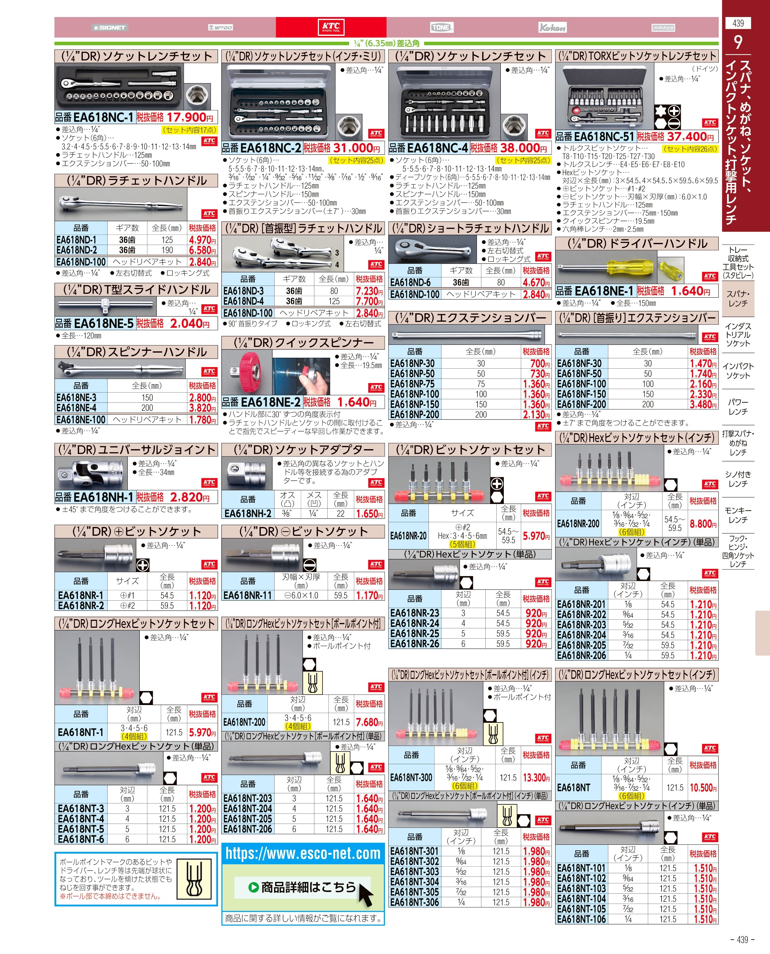 エスコ便利カタログ439ページ