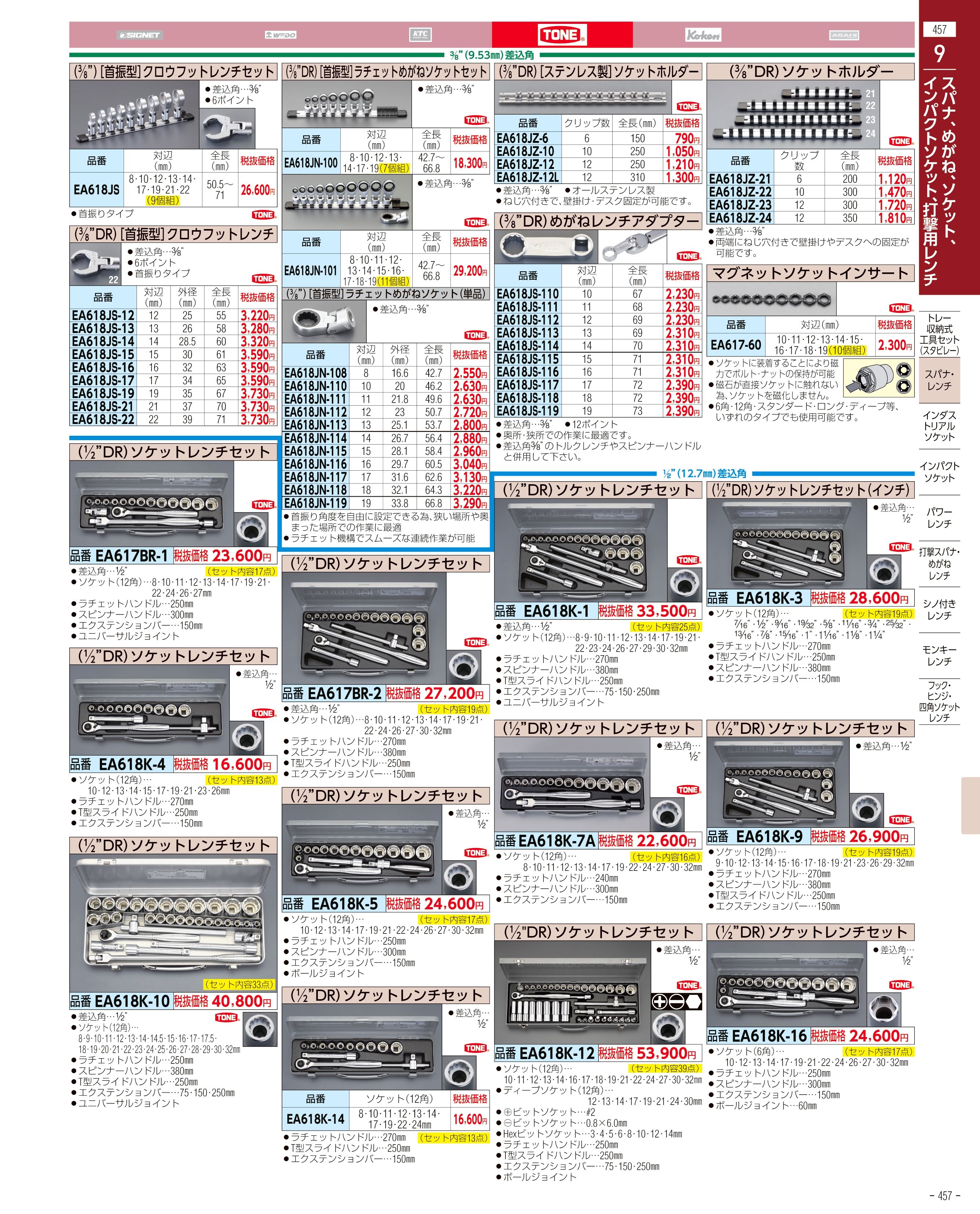 エスコ便利カタログ457ページ