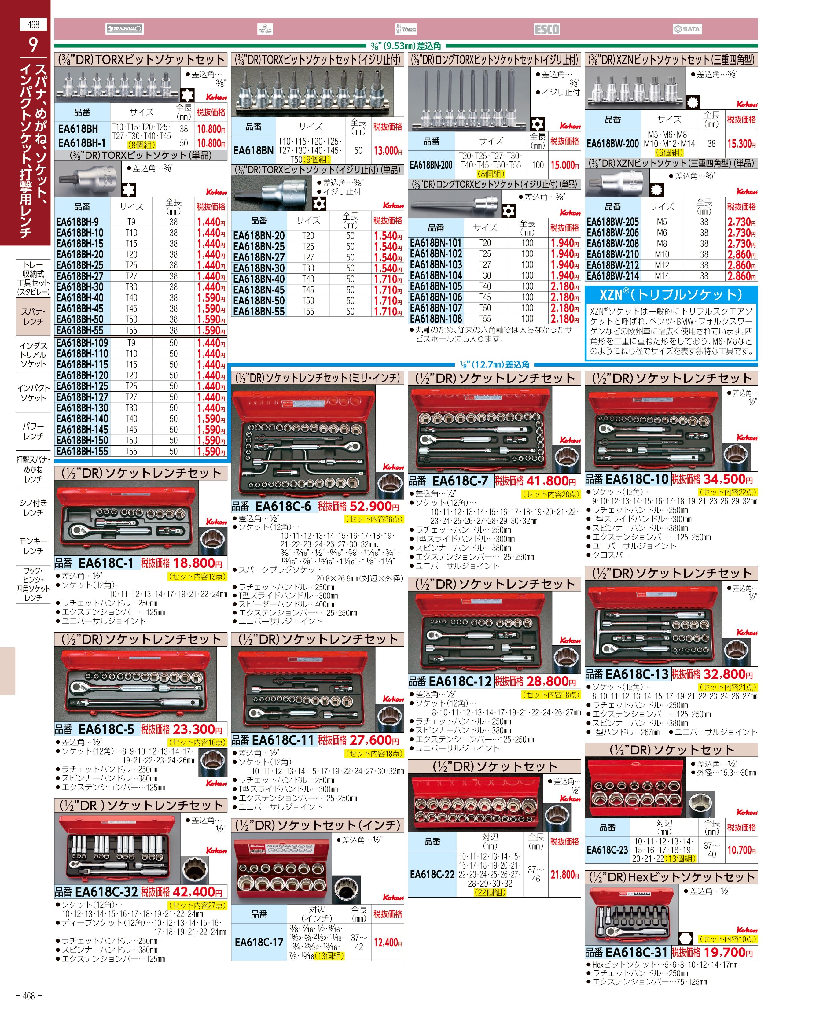 EA614H-120A｜12本組/5.5-19mm 片目片口スパナ｜株式会社エスコ