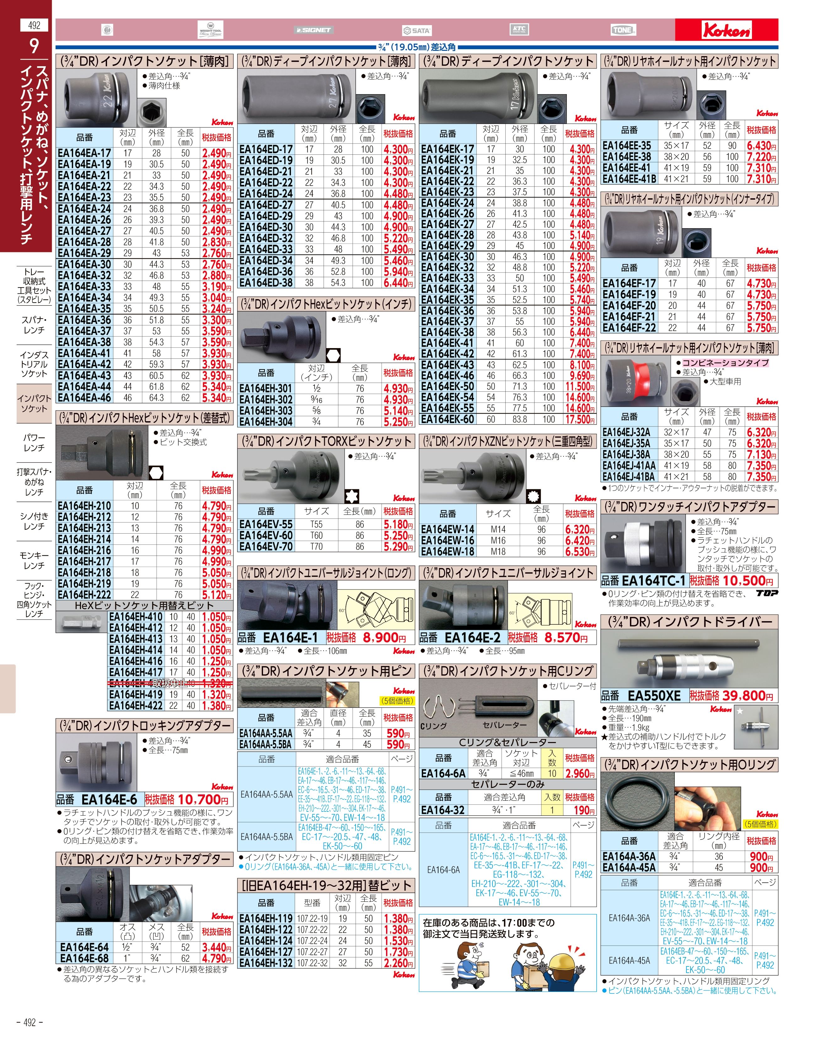 翌日発送可能】 正規品／ESCO 1/2”DRx1・1/2” ディープソケット