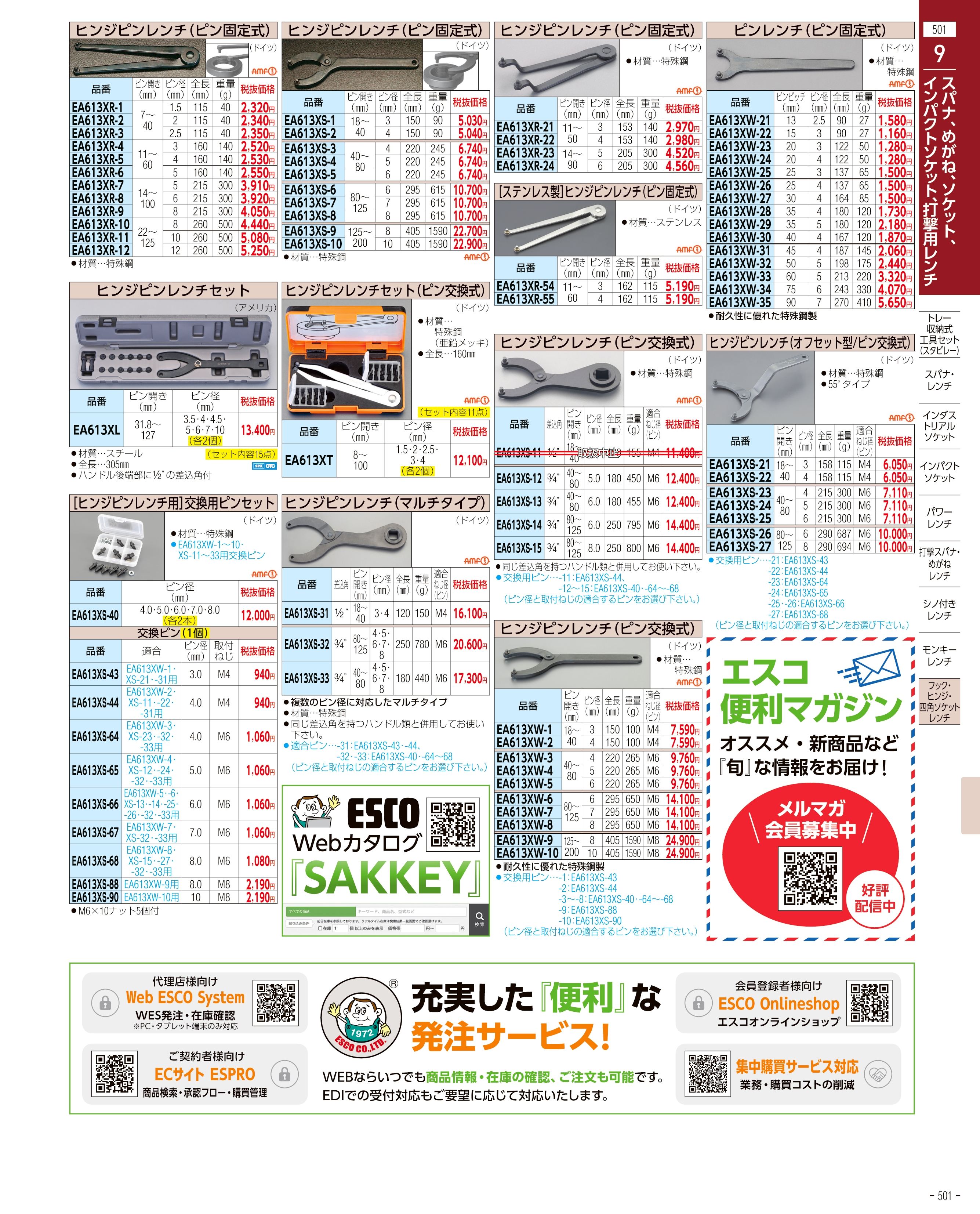 エスコ便利カタログ501ページ