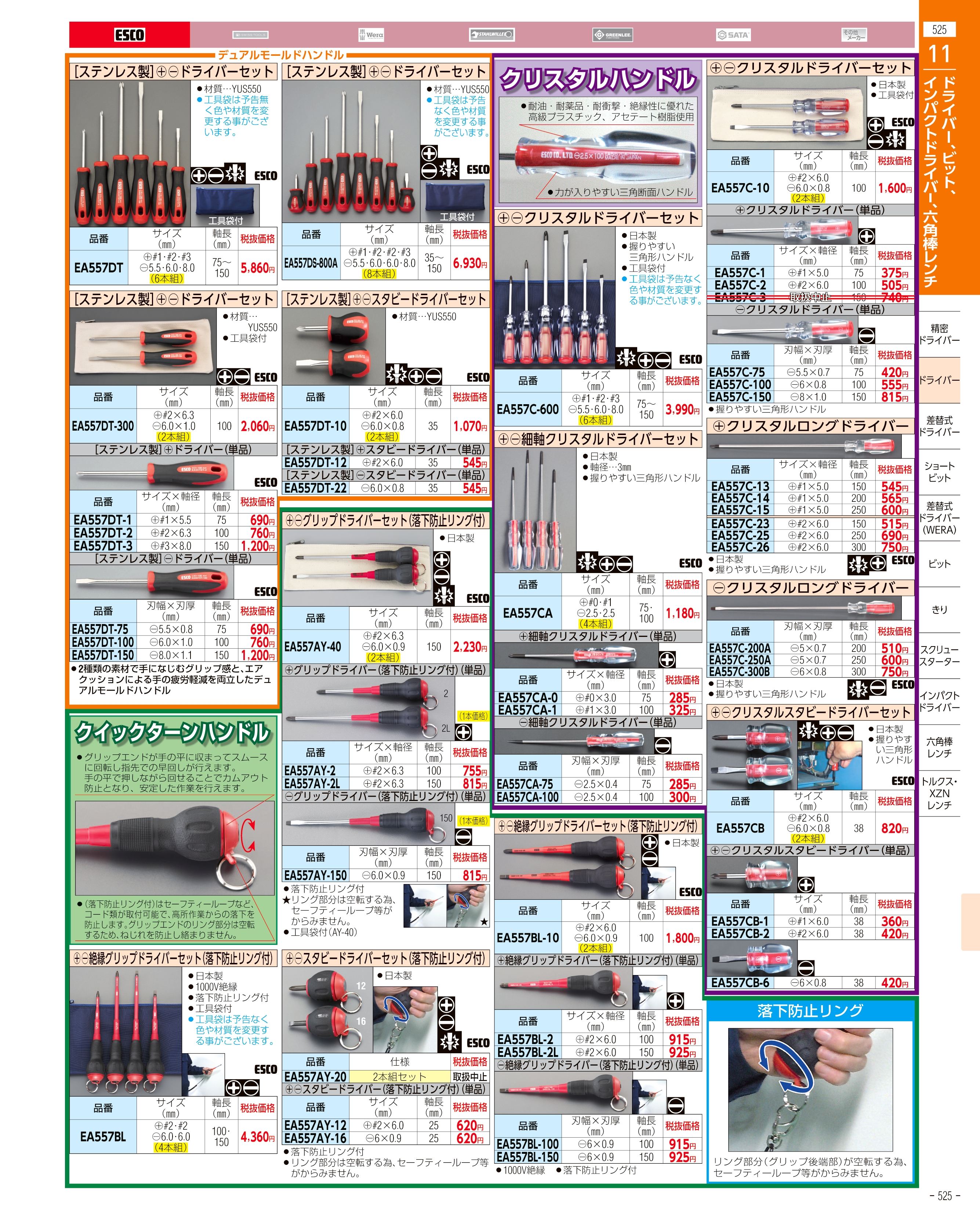 エスコ便利カタログ525ページ