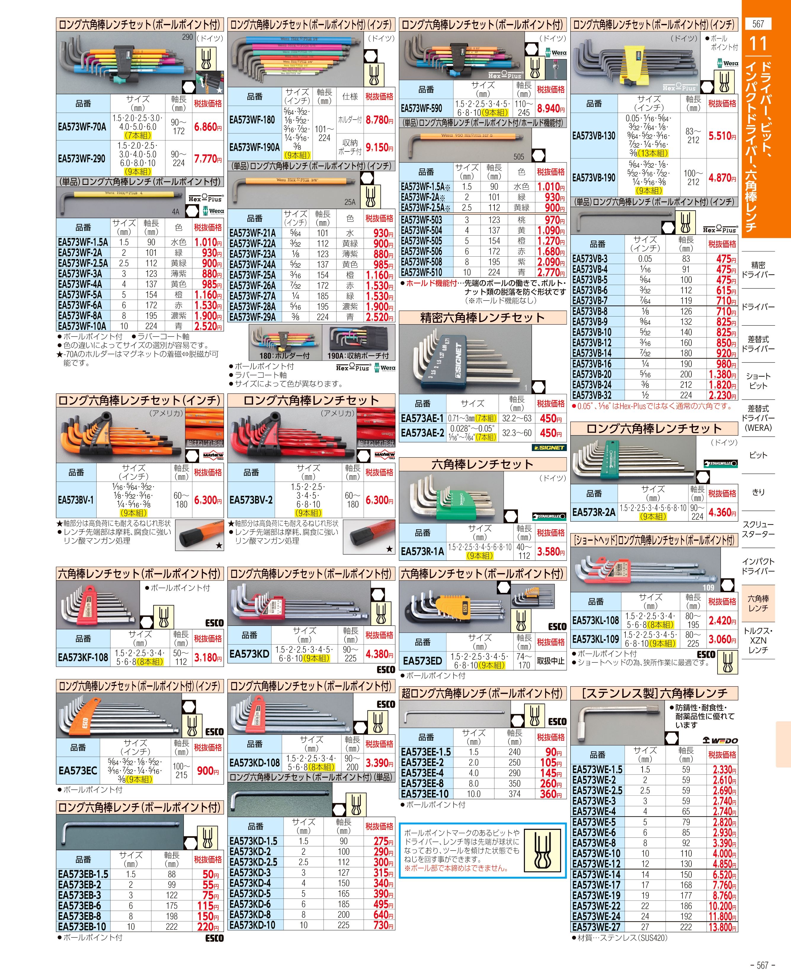 エスコ便利カタログ567ページ