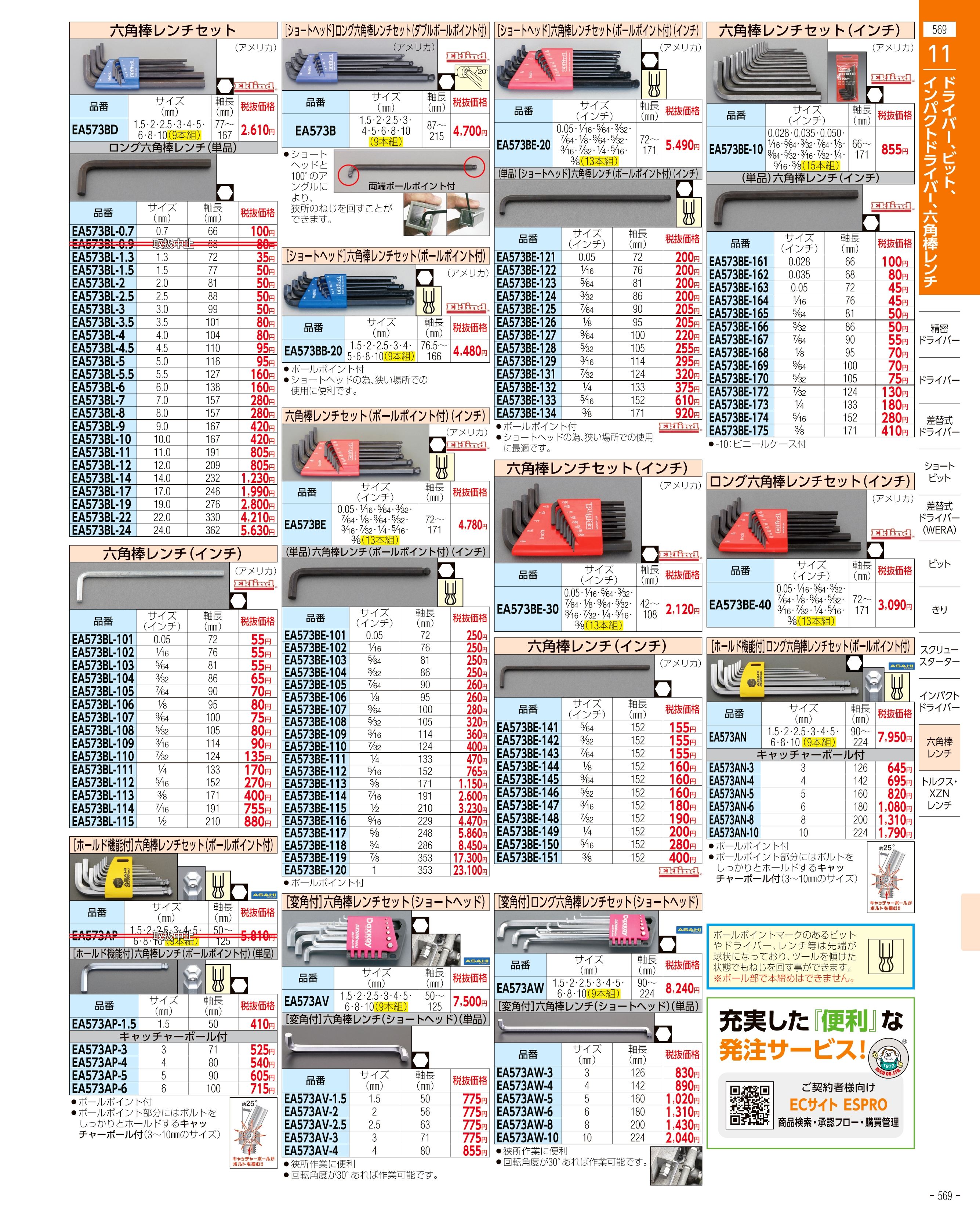 エスコ便利カタログ569ページ