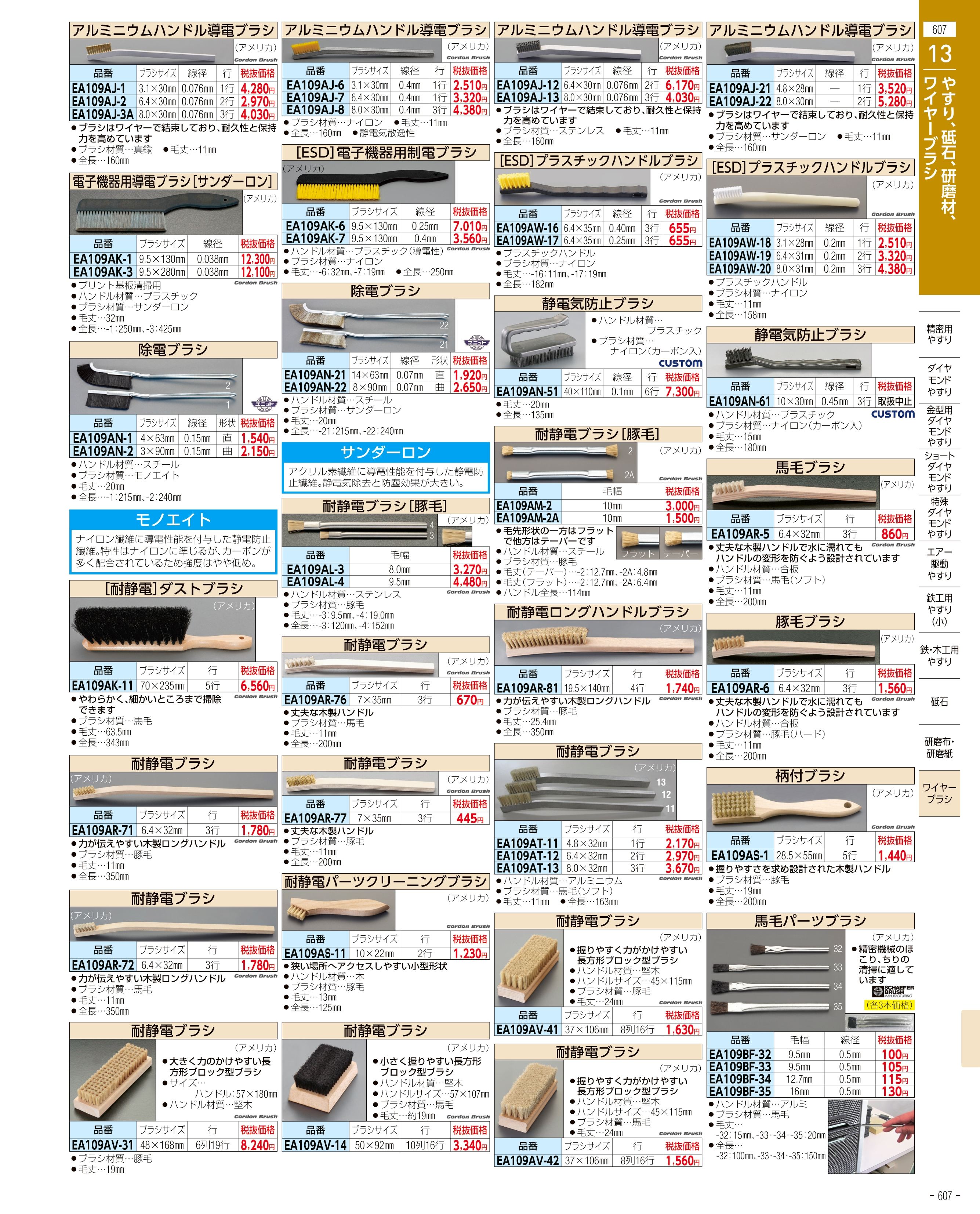 エスコ便利カタログ607ページ