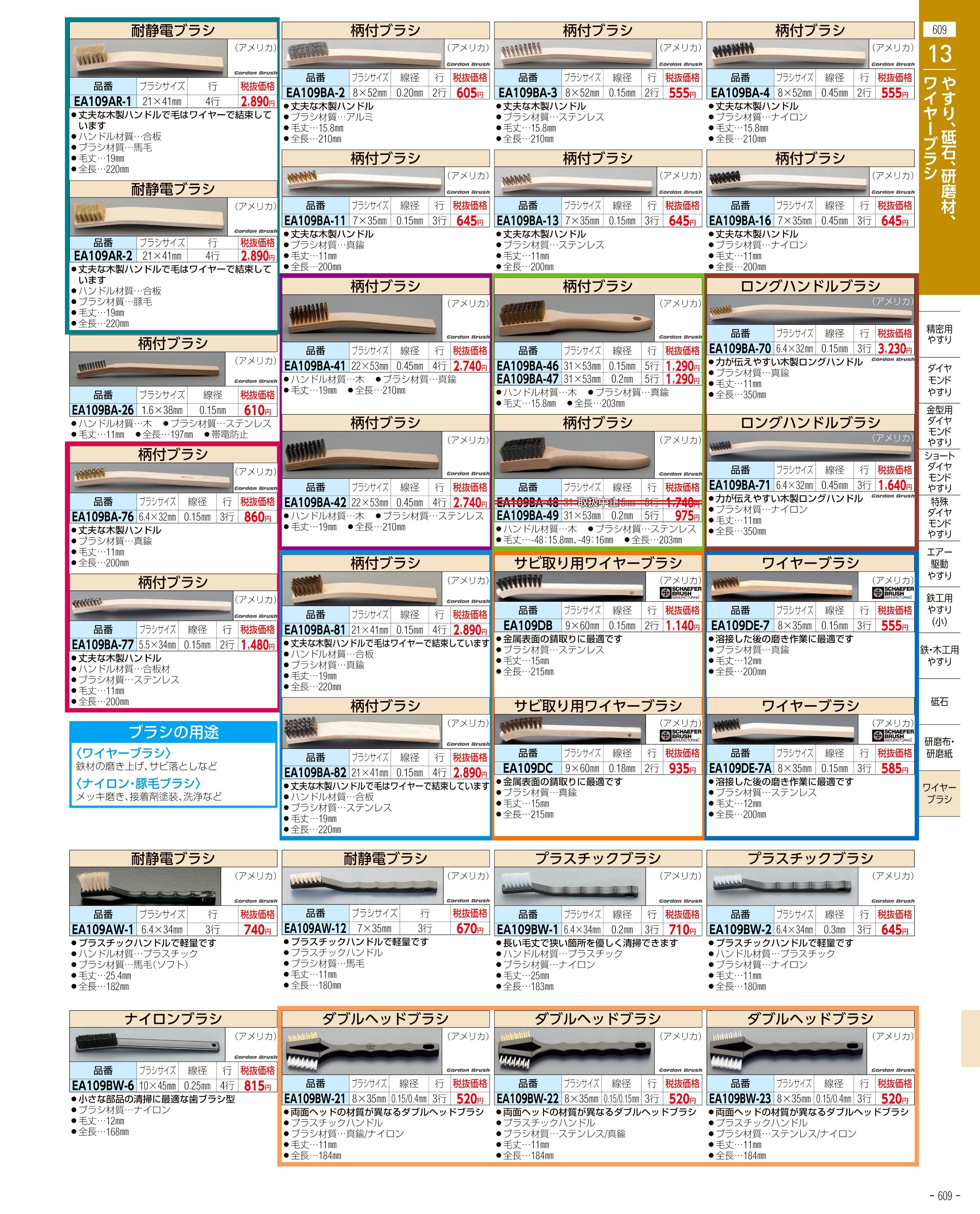 エスコ便利カタログ609ページ