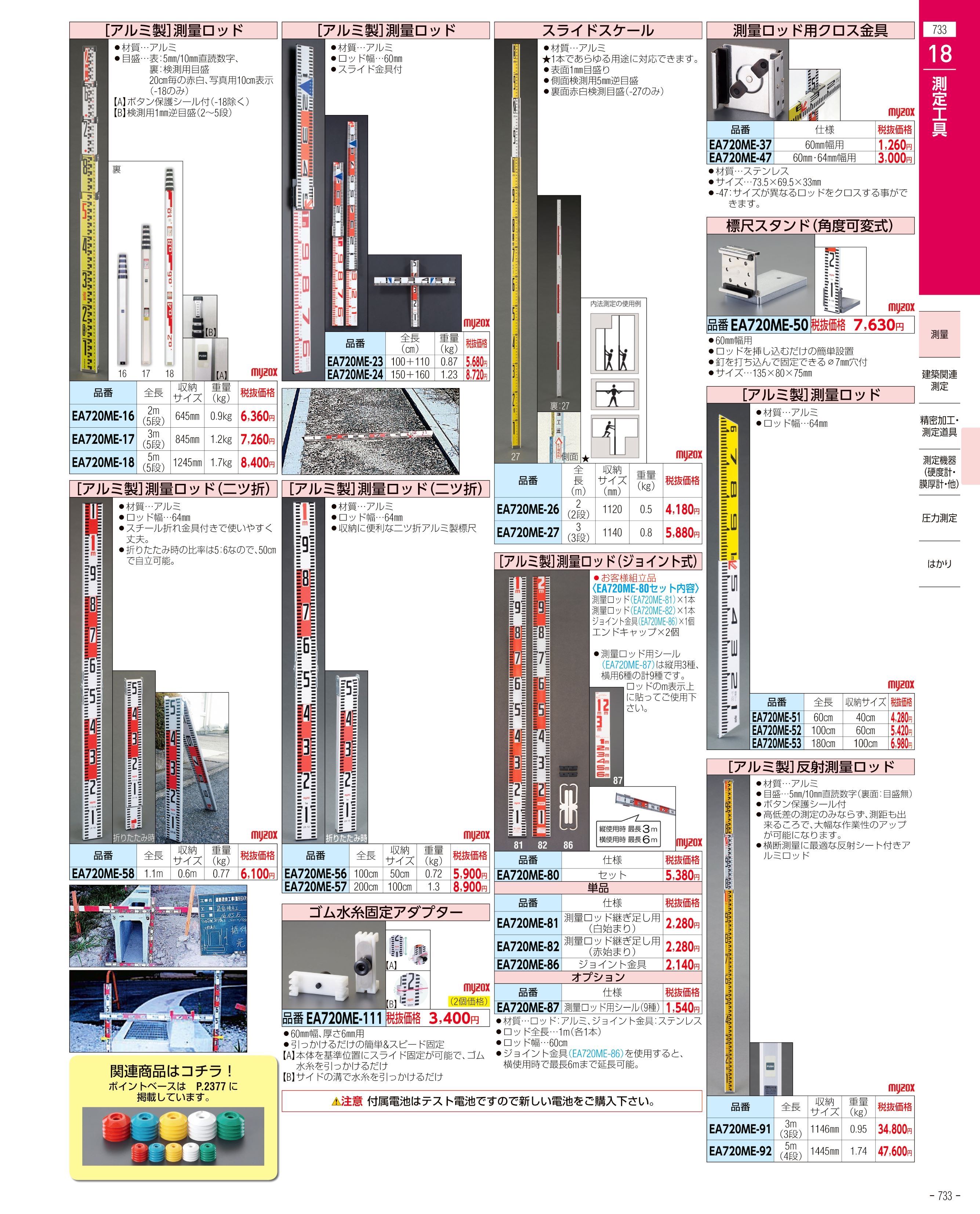 EA720ME-23｜100+110cm 検測ロッドのページ -