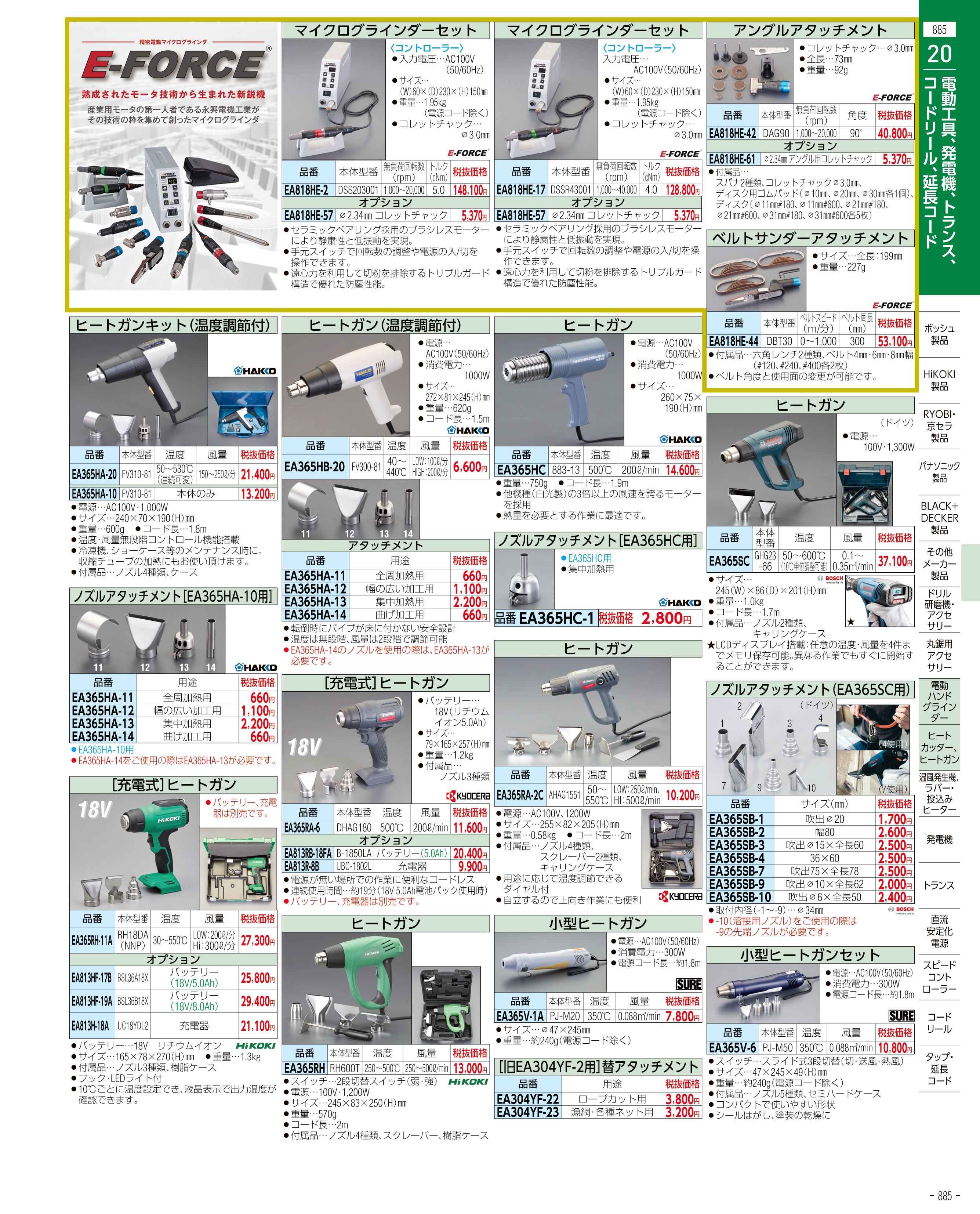 エスコ便利カタログ885ページ