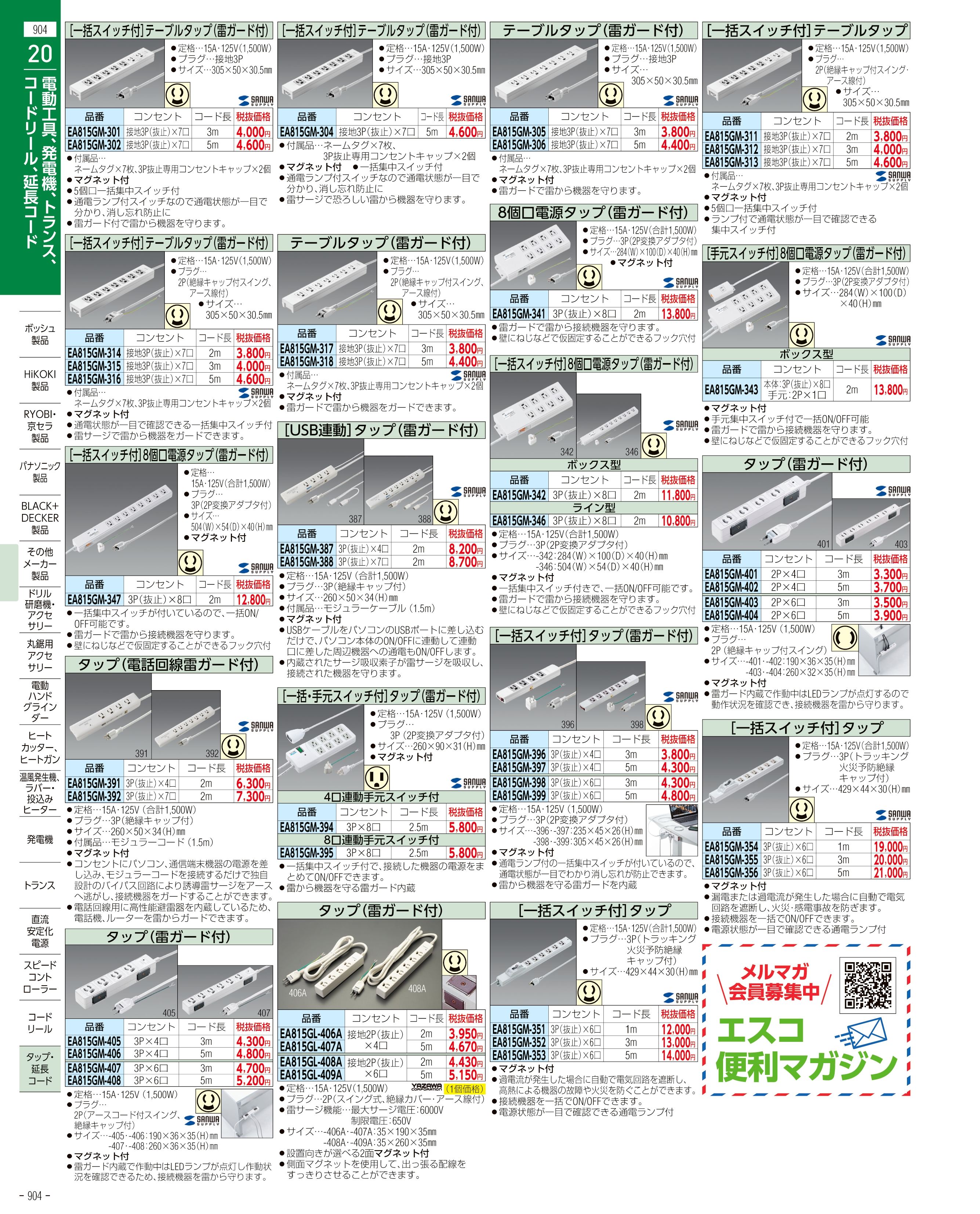 エスコ便利カタログ904ページ