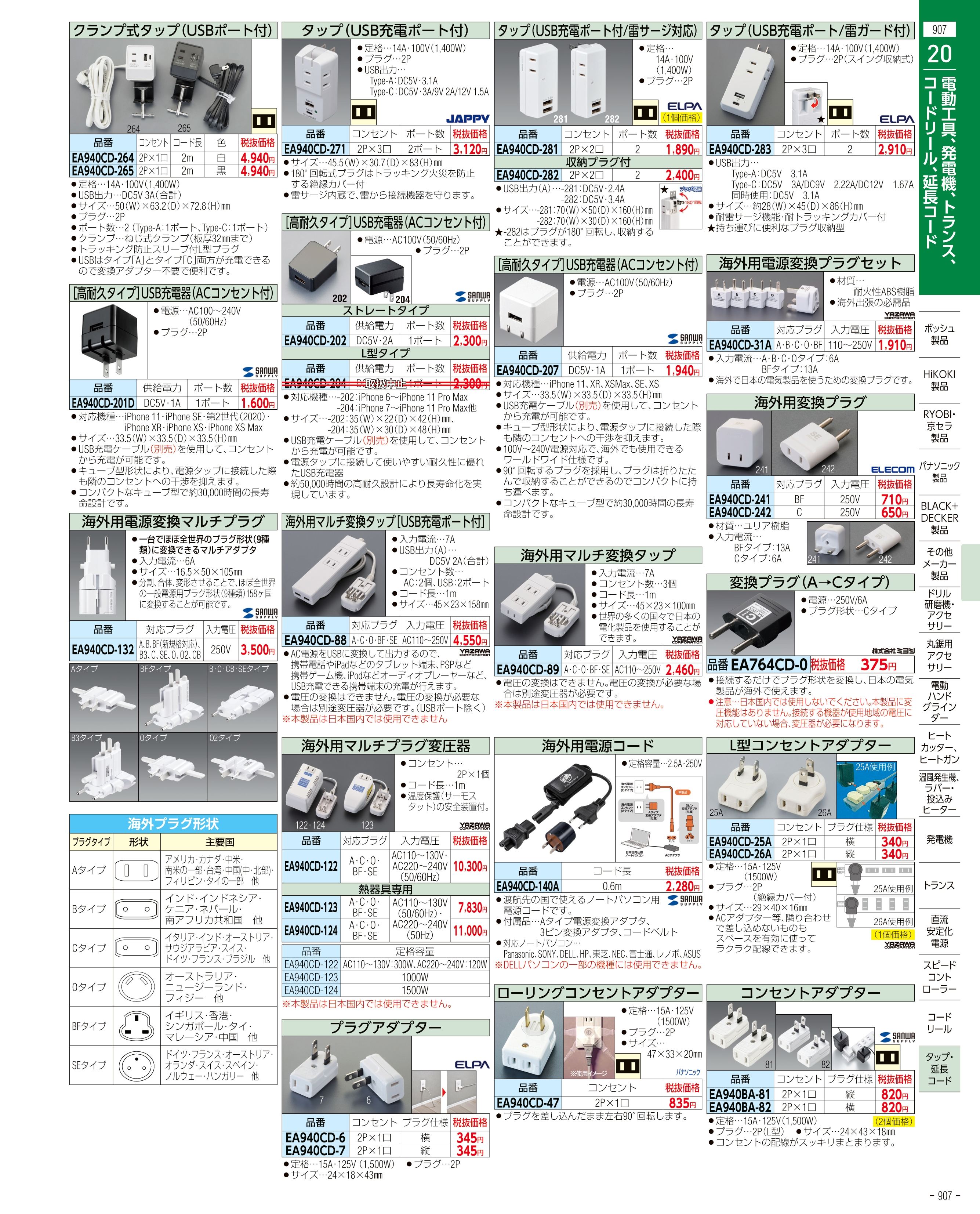 エスコ便利カタログ907ページ