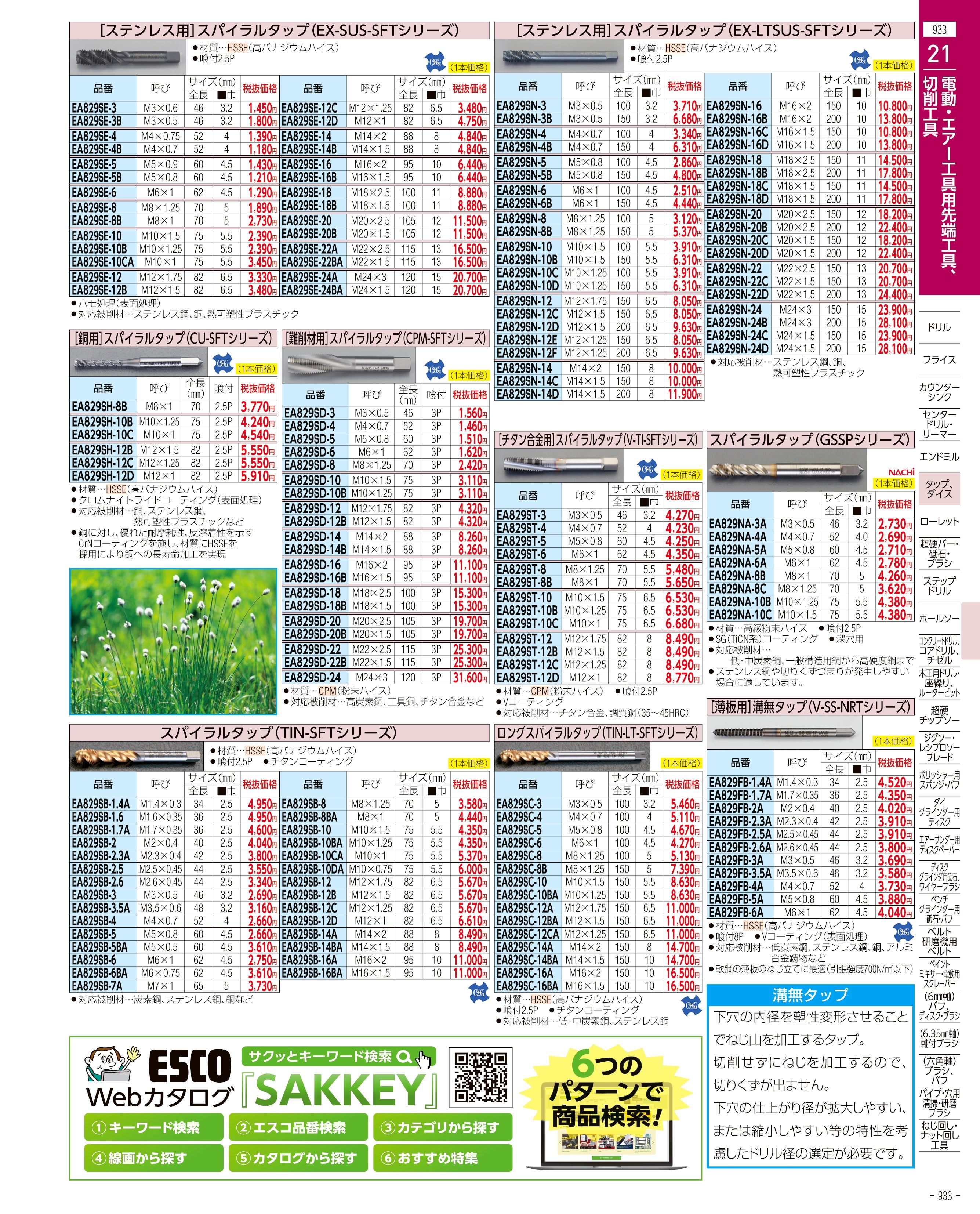 エスコ便利カタログ933ページ