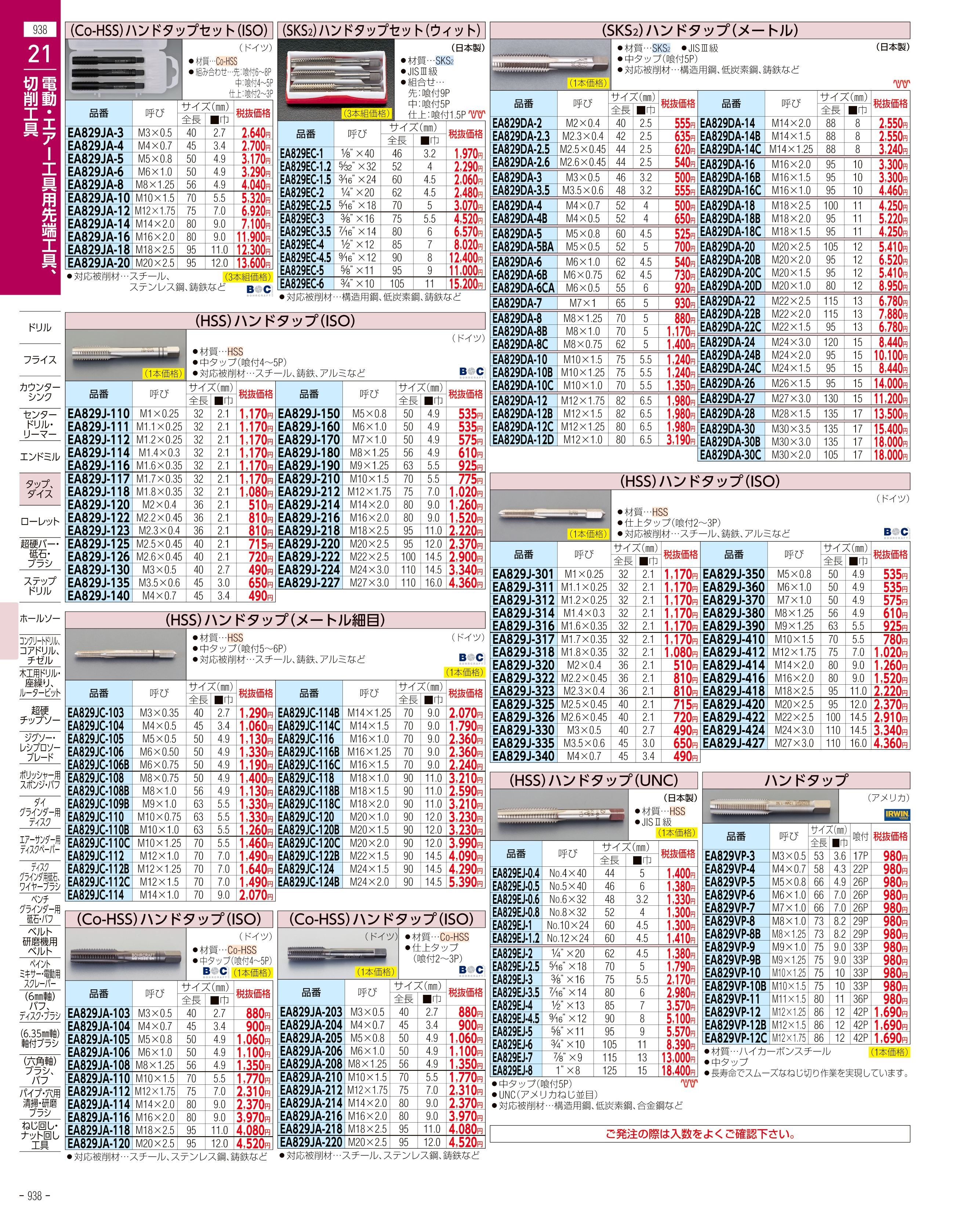 エスコ便利カタログ938ページ