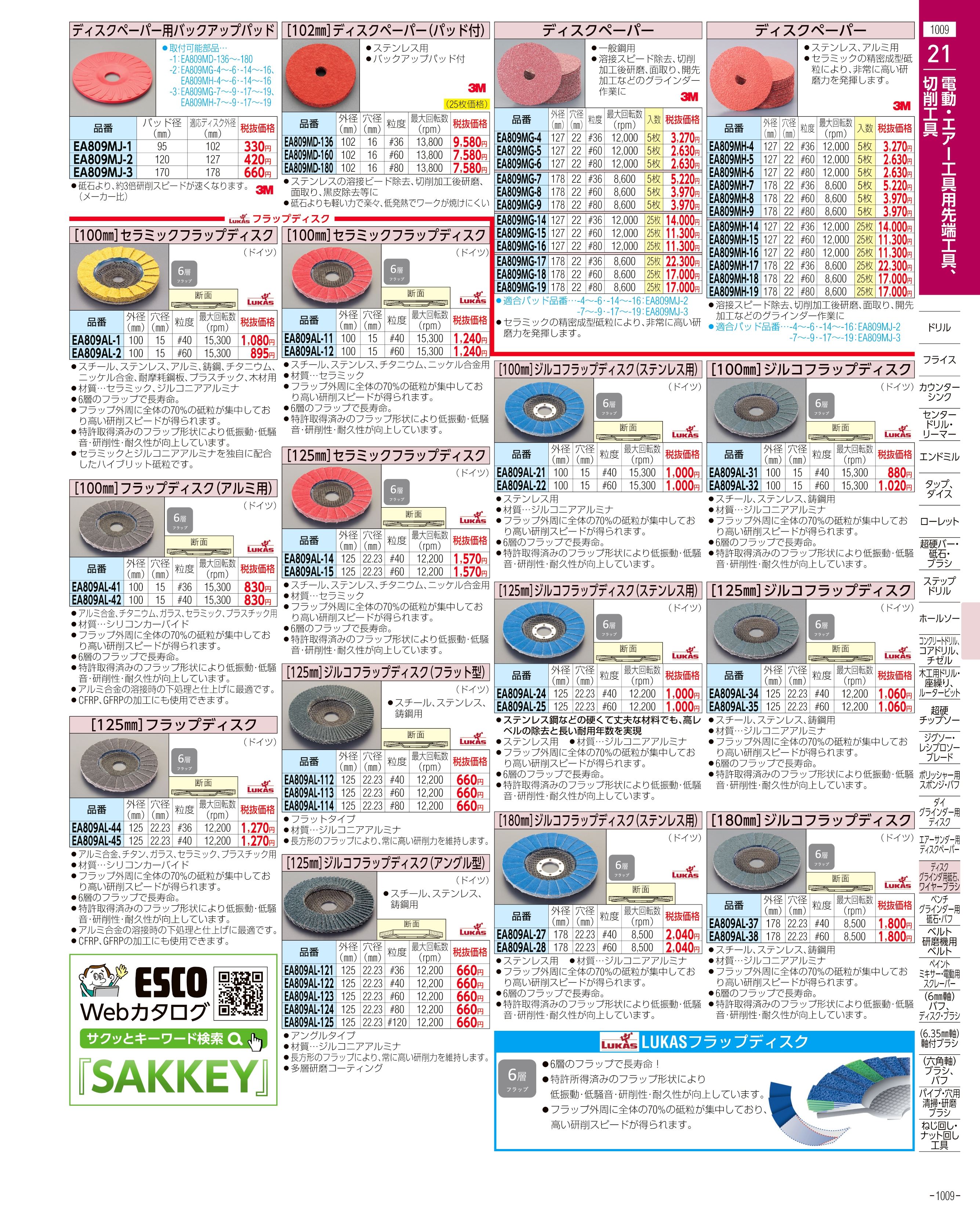 エスコ便利カタログ1009ページ