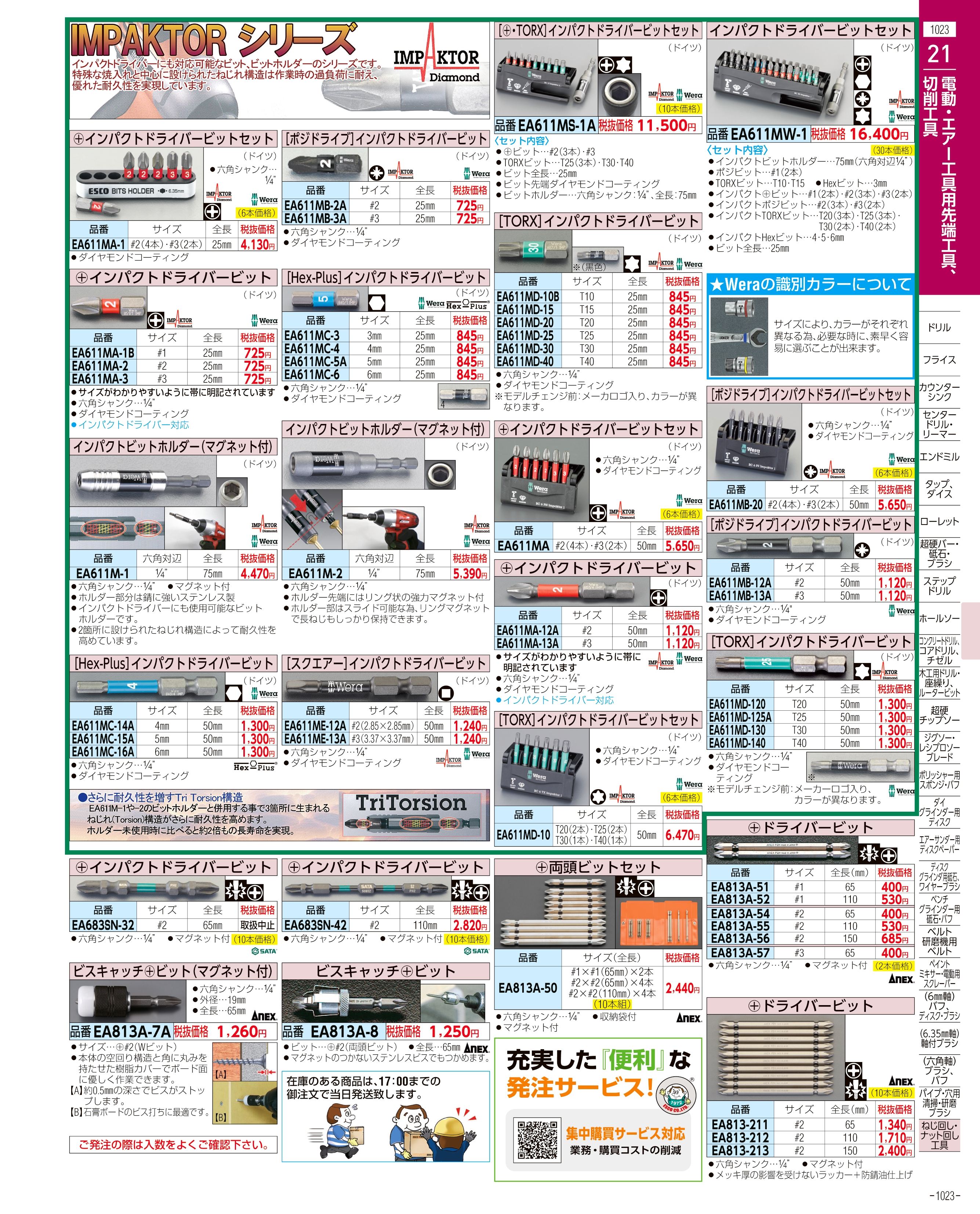 エスコ便利カタログ1023ページ