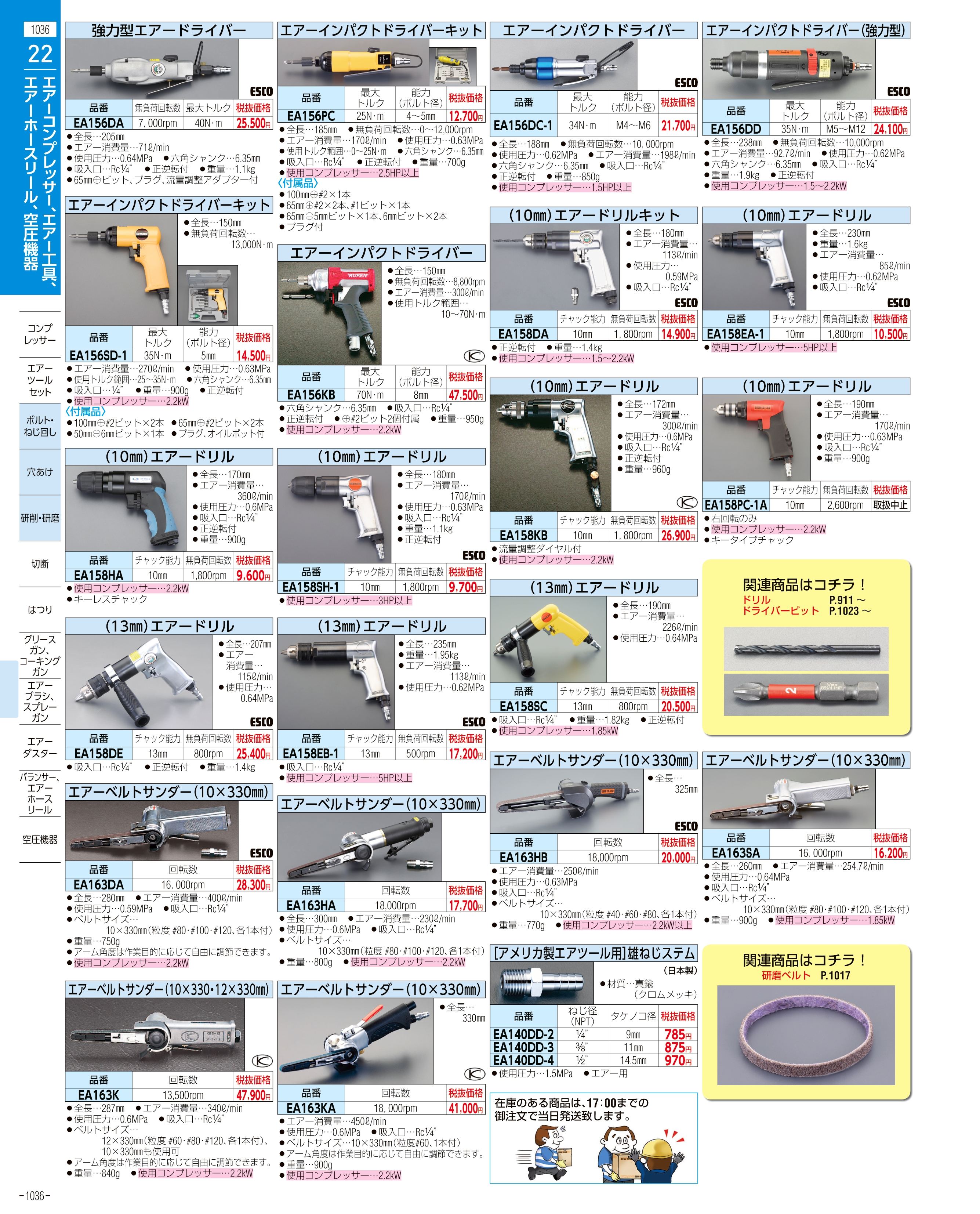 エスコ便利カタログ1036ページ