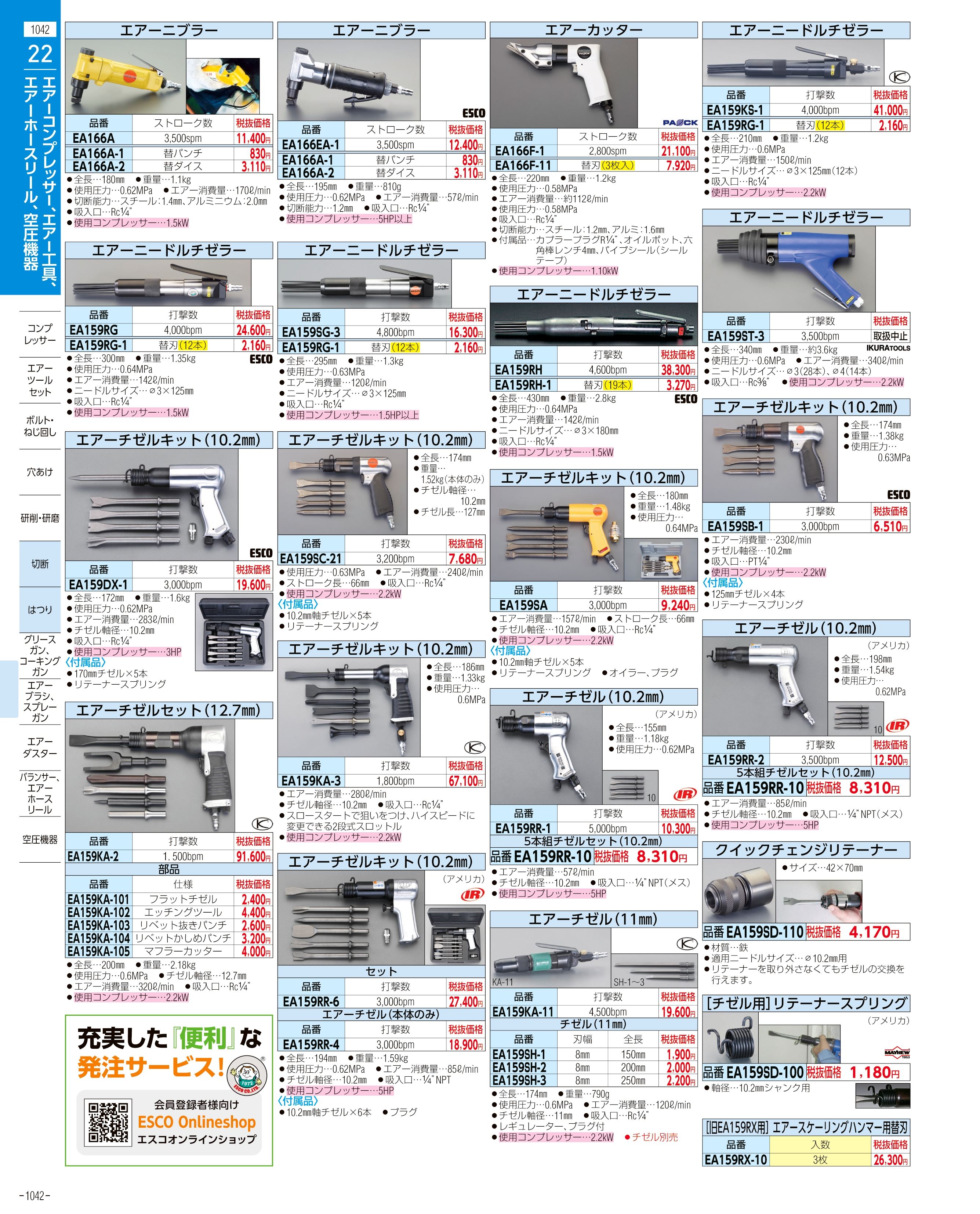 エスコ便利カタログ1042ページ