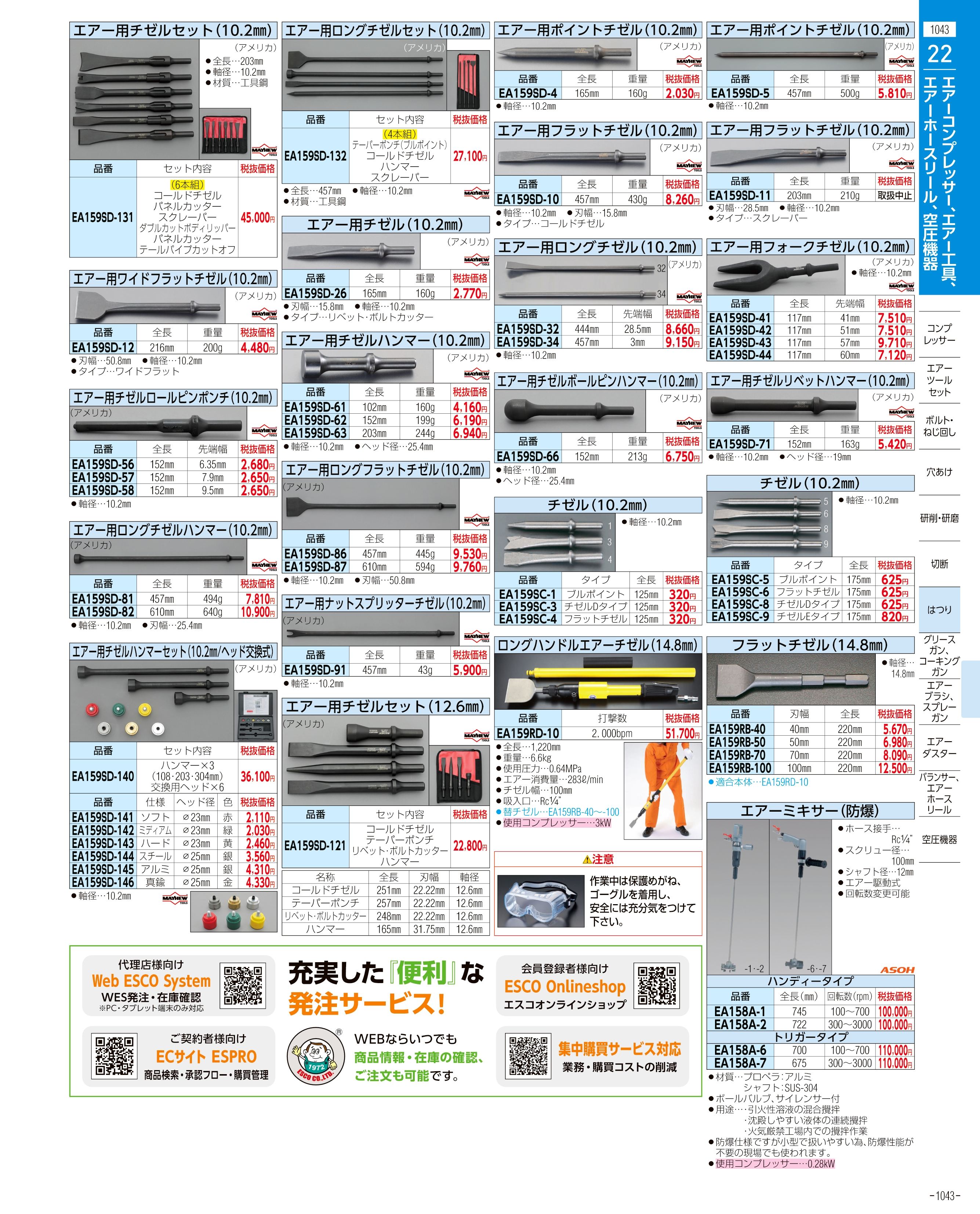 エスコ便利カタログ1043ページ