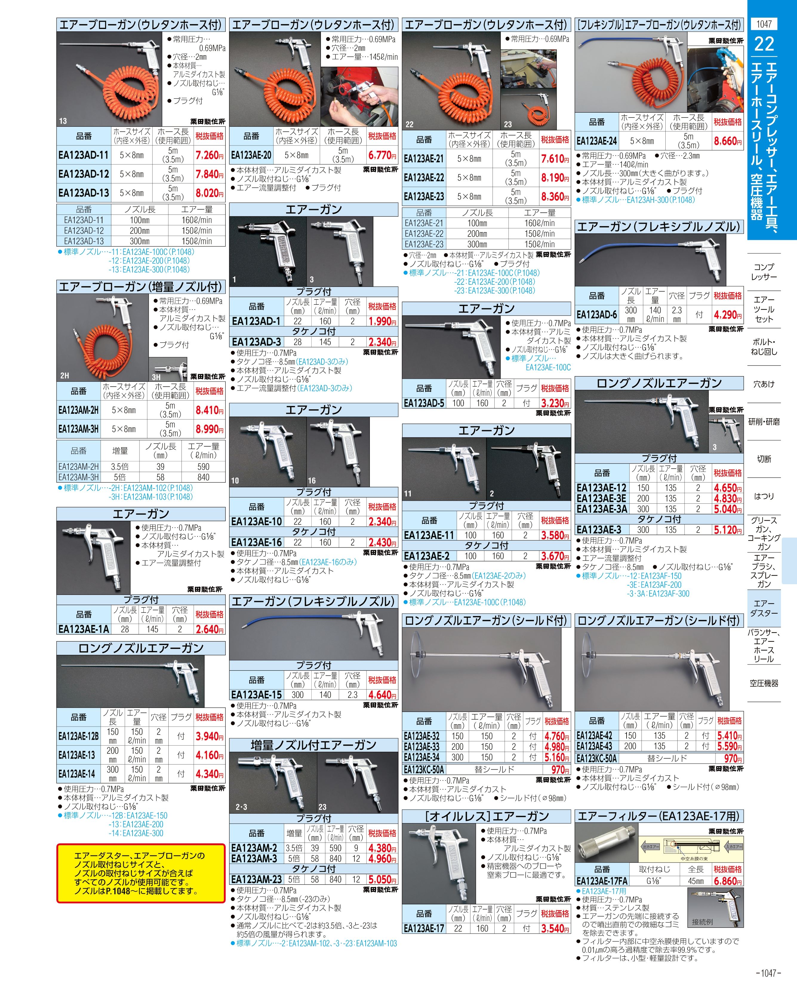 エスコ便利カタログ1047ページ