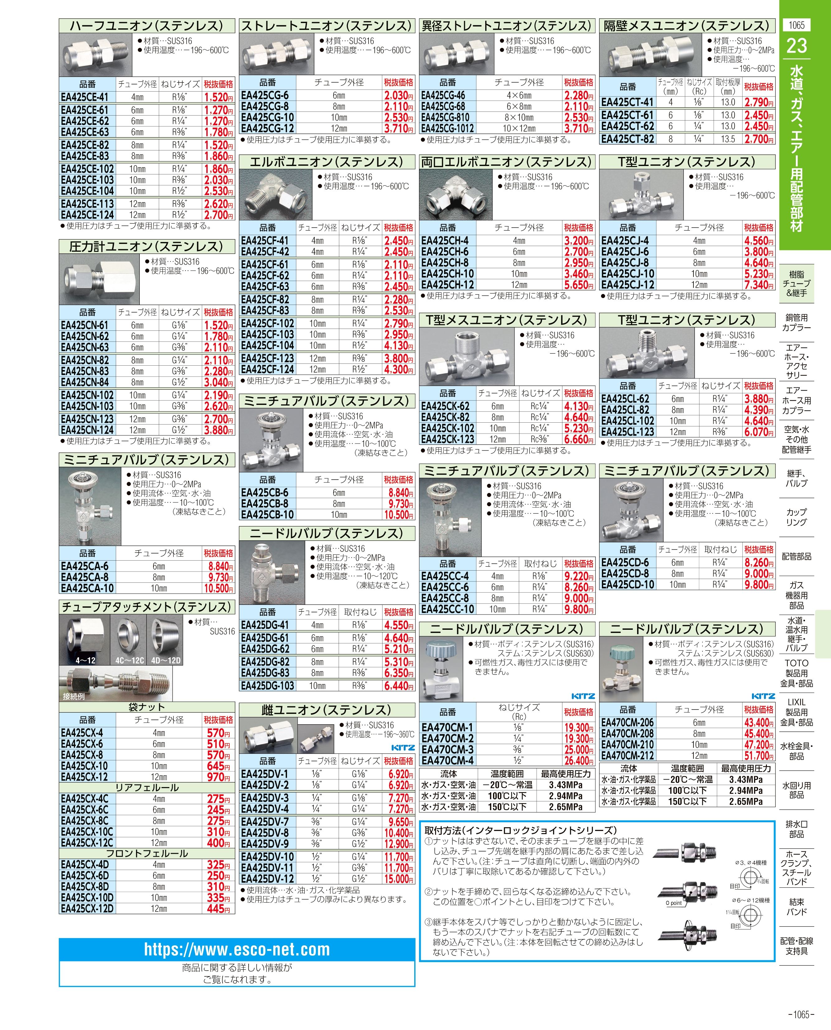 エスコ便利カタログ1065ページ