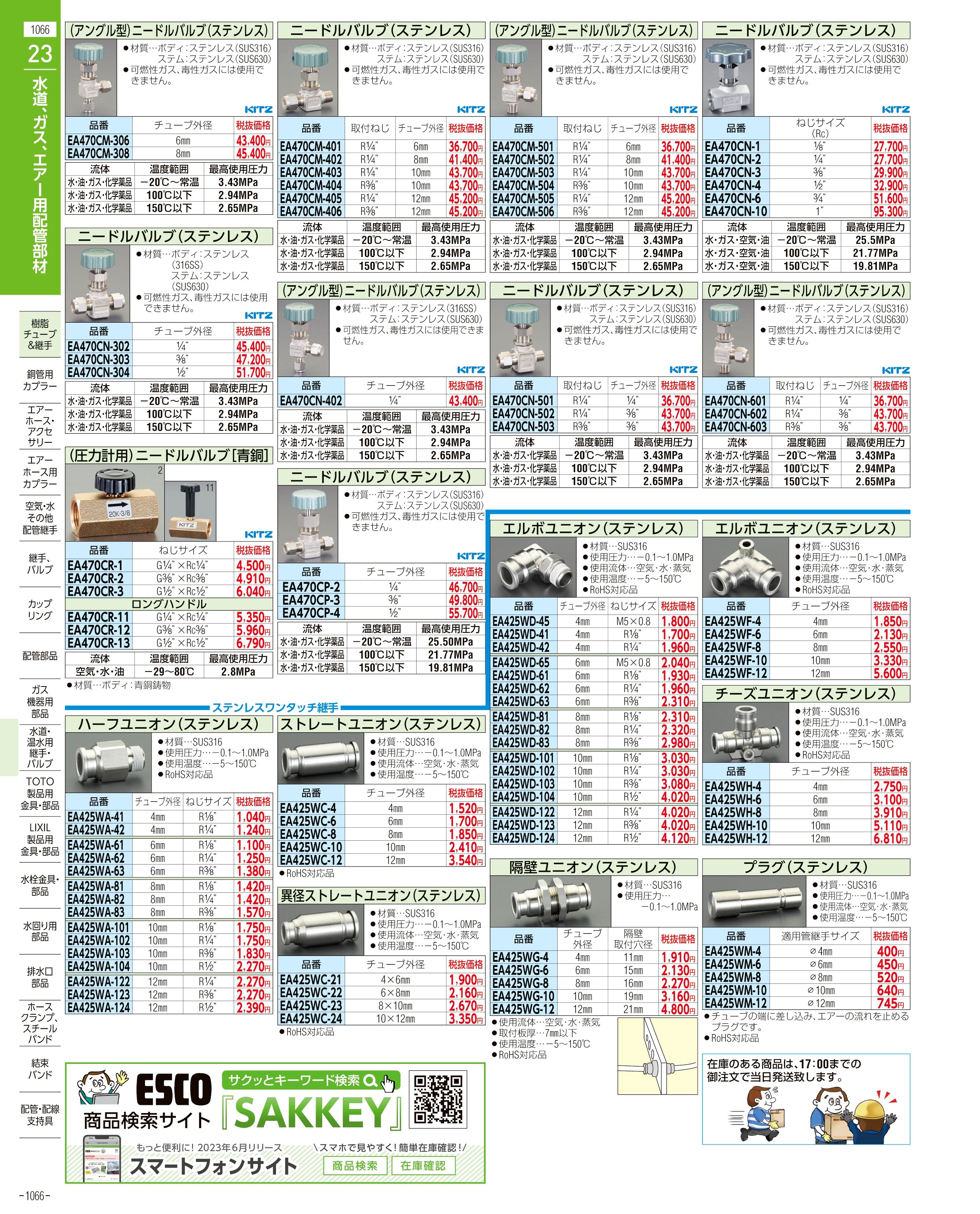 エスコ便利カタログ1066ページ
