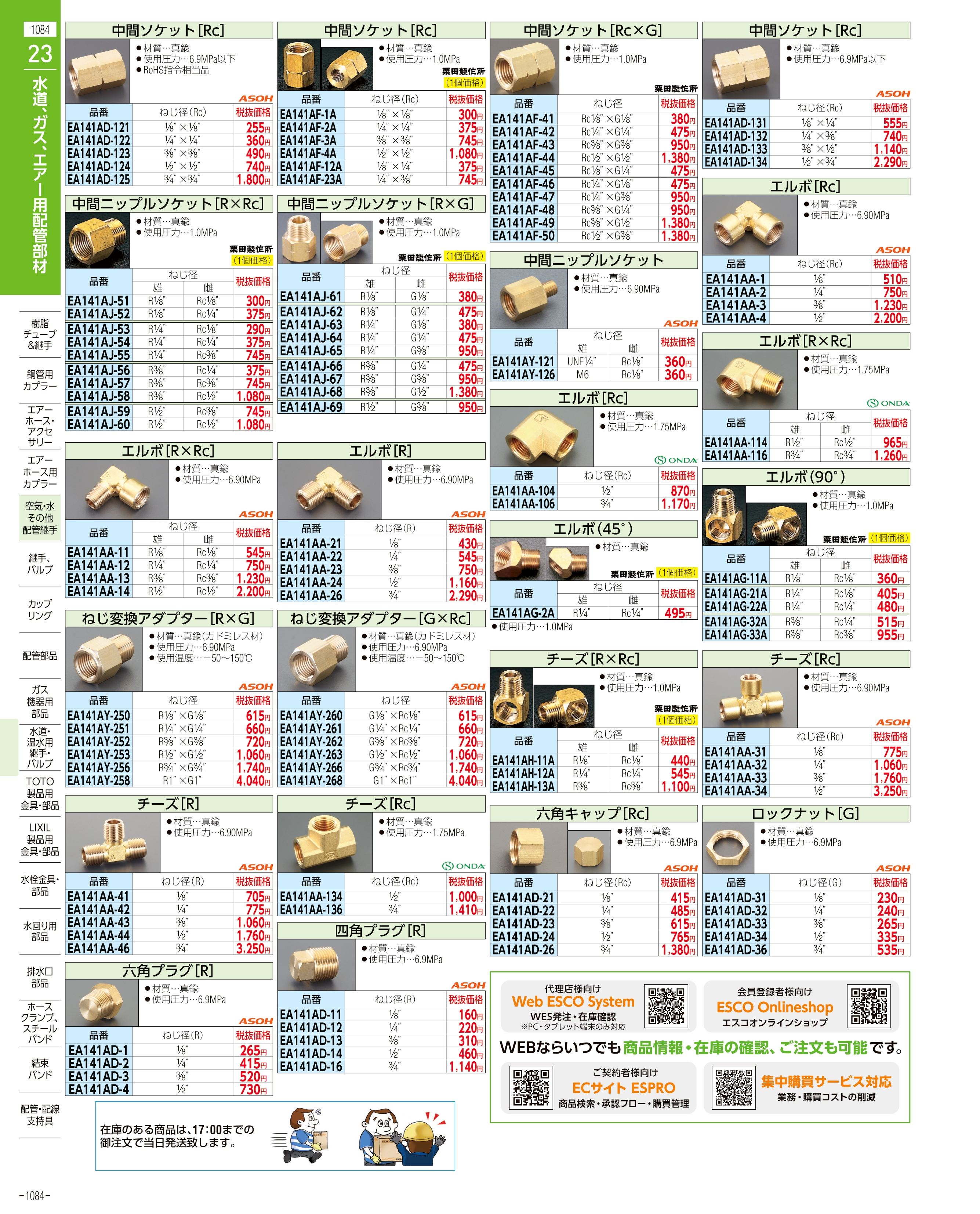 エスコ便利カタログ1084ページ