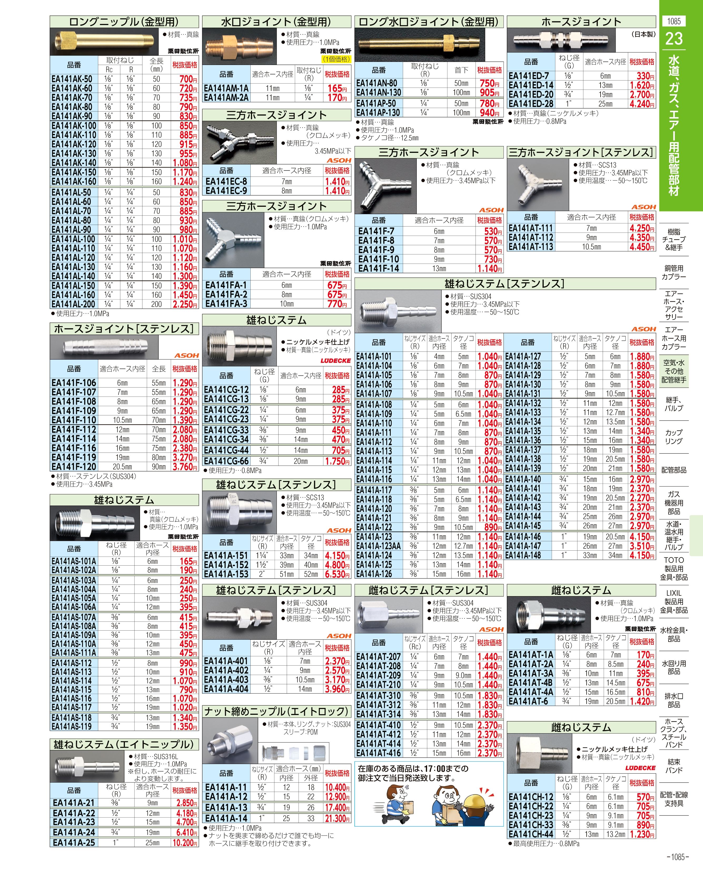 エスコ便利カタログ1085ページ