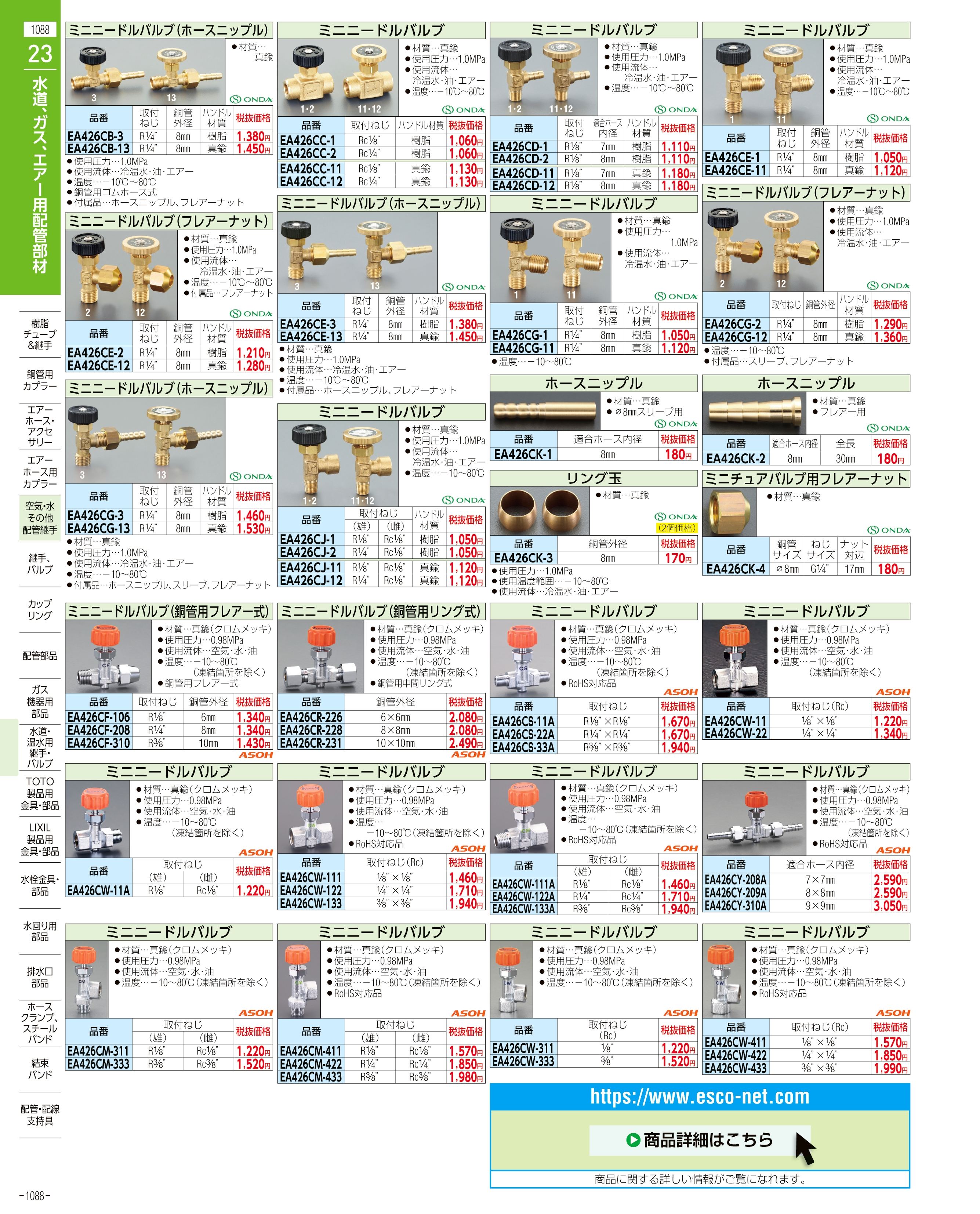 エスコ便利カタログ1088ページ