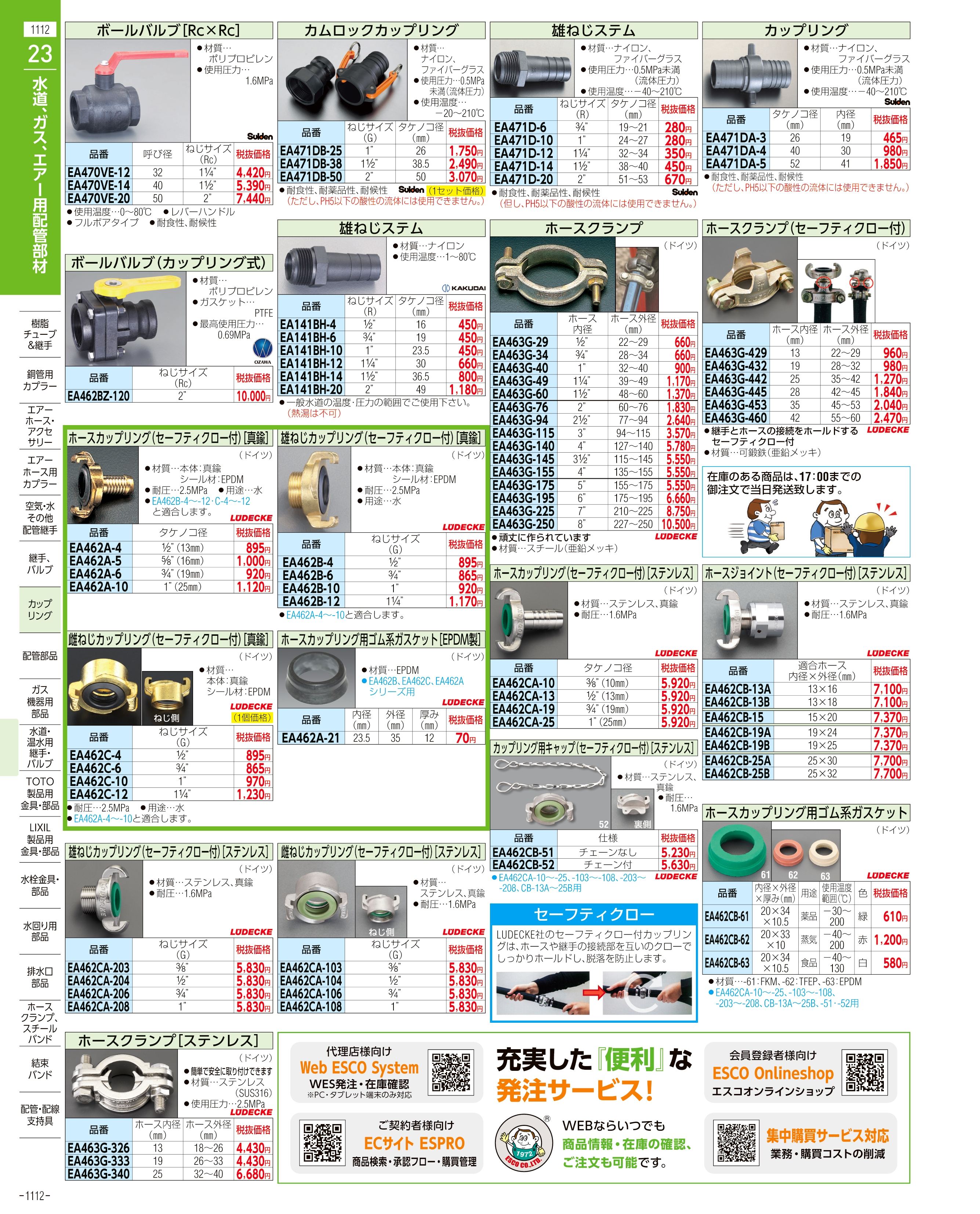 エスコ便利カタログ1112ページ
