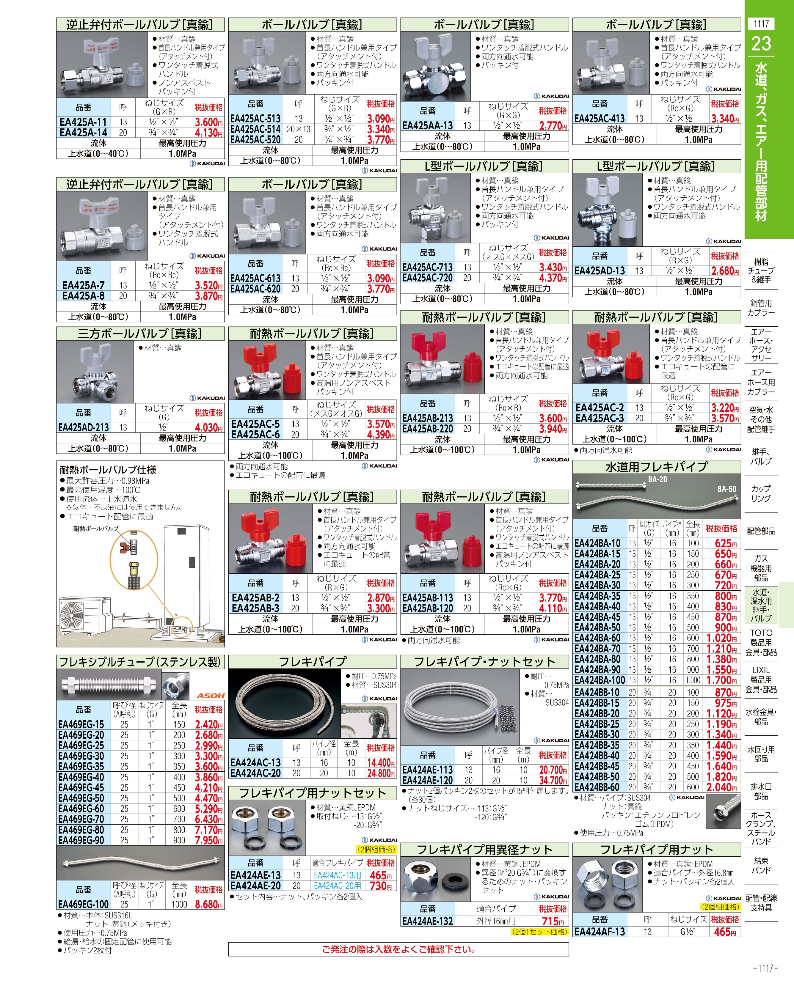 エスコ便利カタログ1117ページ